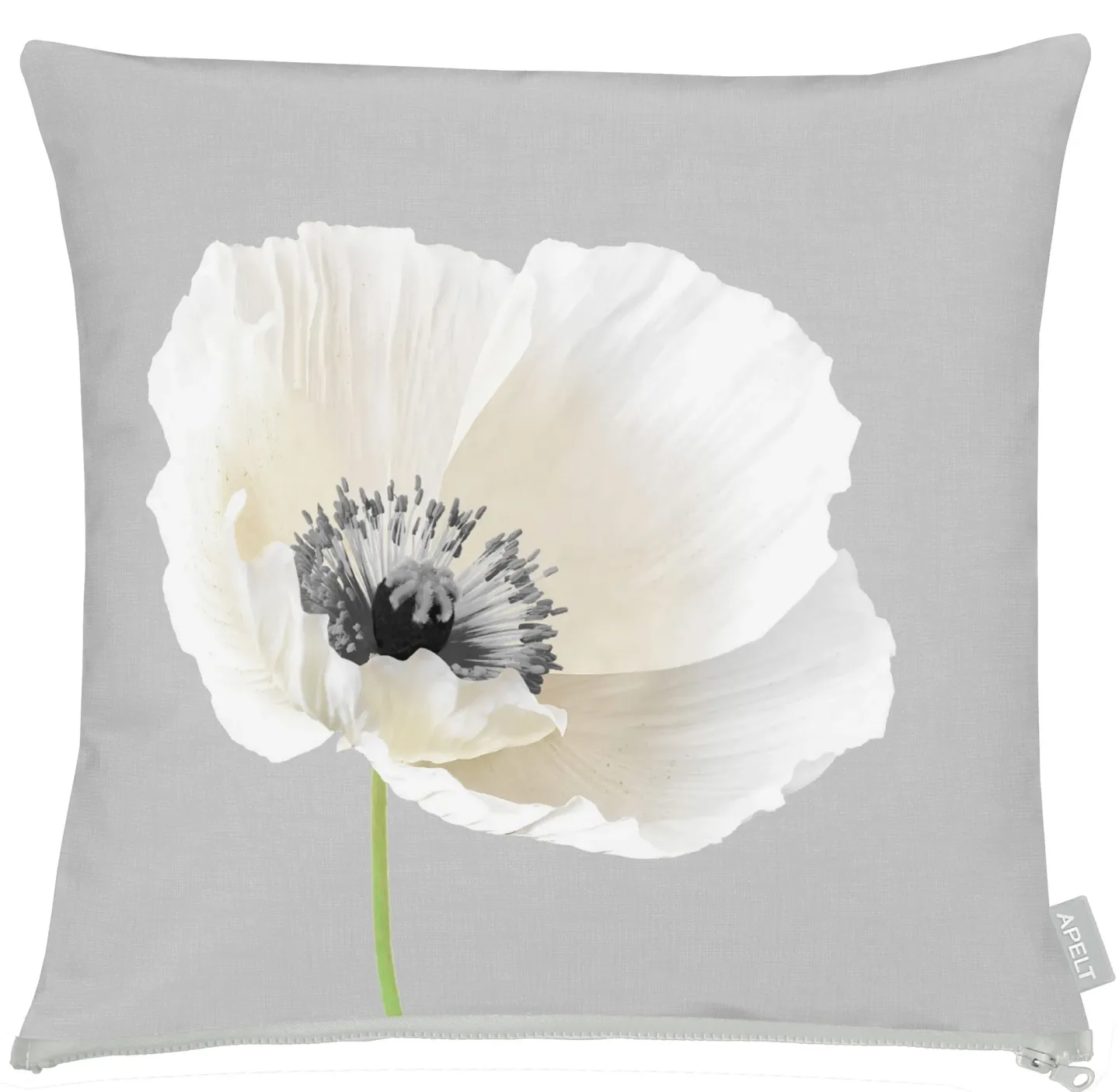 Apelt Kissenhülle Mohn, Weiss-Grau 50x50 cm | Schubiger Möbel