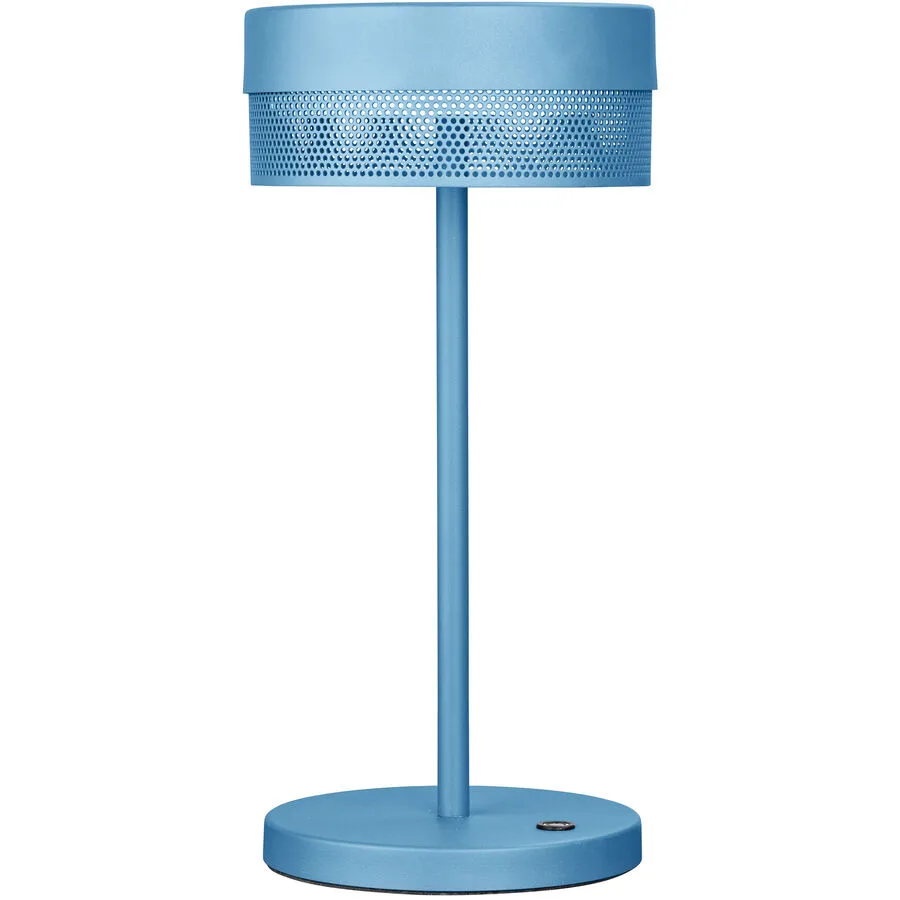 Tischlampe Mesh Blau Metall 14.5 cm 30 cm - Farbe: pastellblau - LED - Lichtfarbe: Extra warmweiss - LED Energiesparlampen