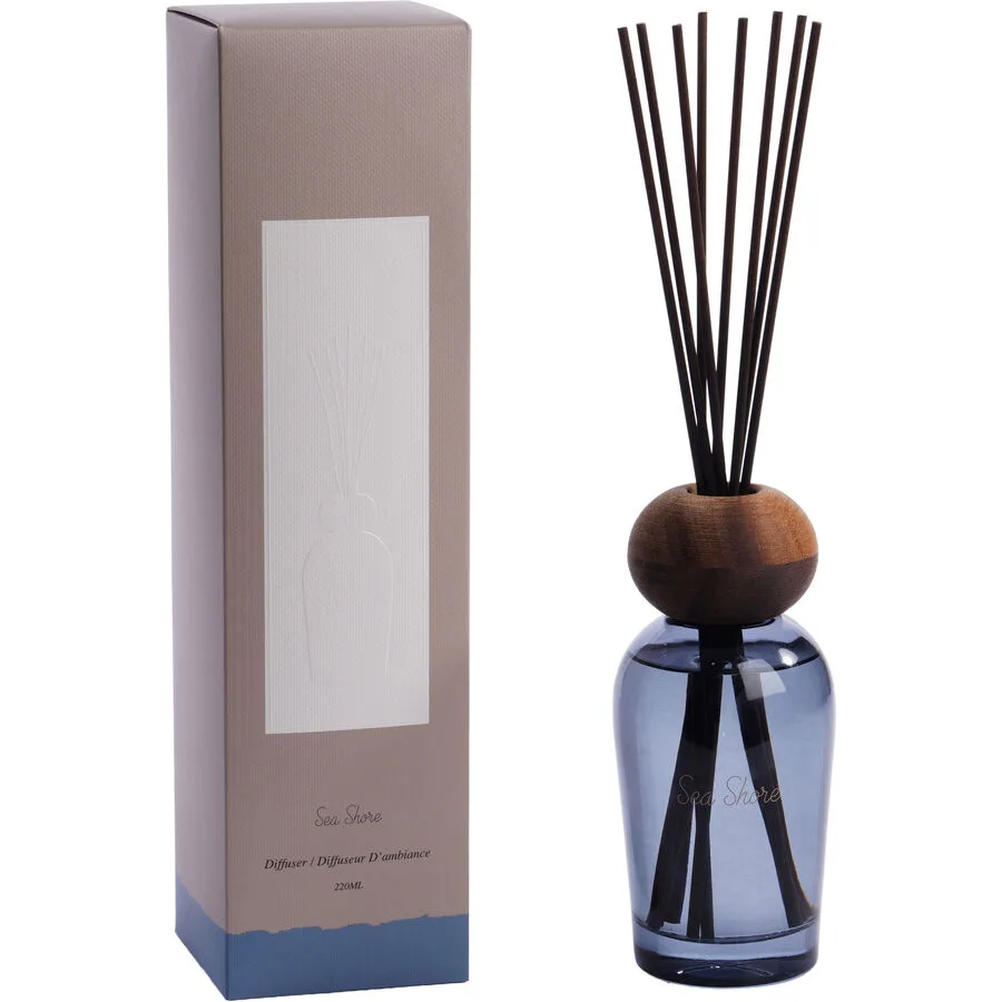 Diffusor Sarina Blau Glas/Holz 220 ml