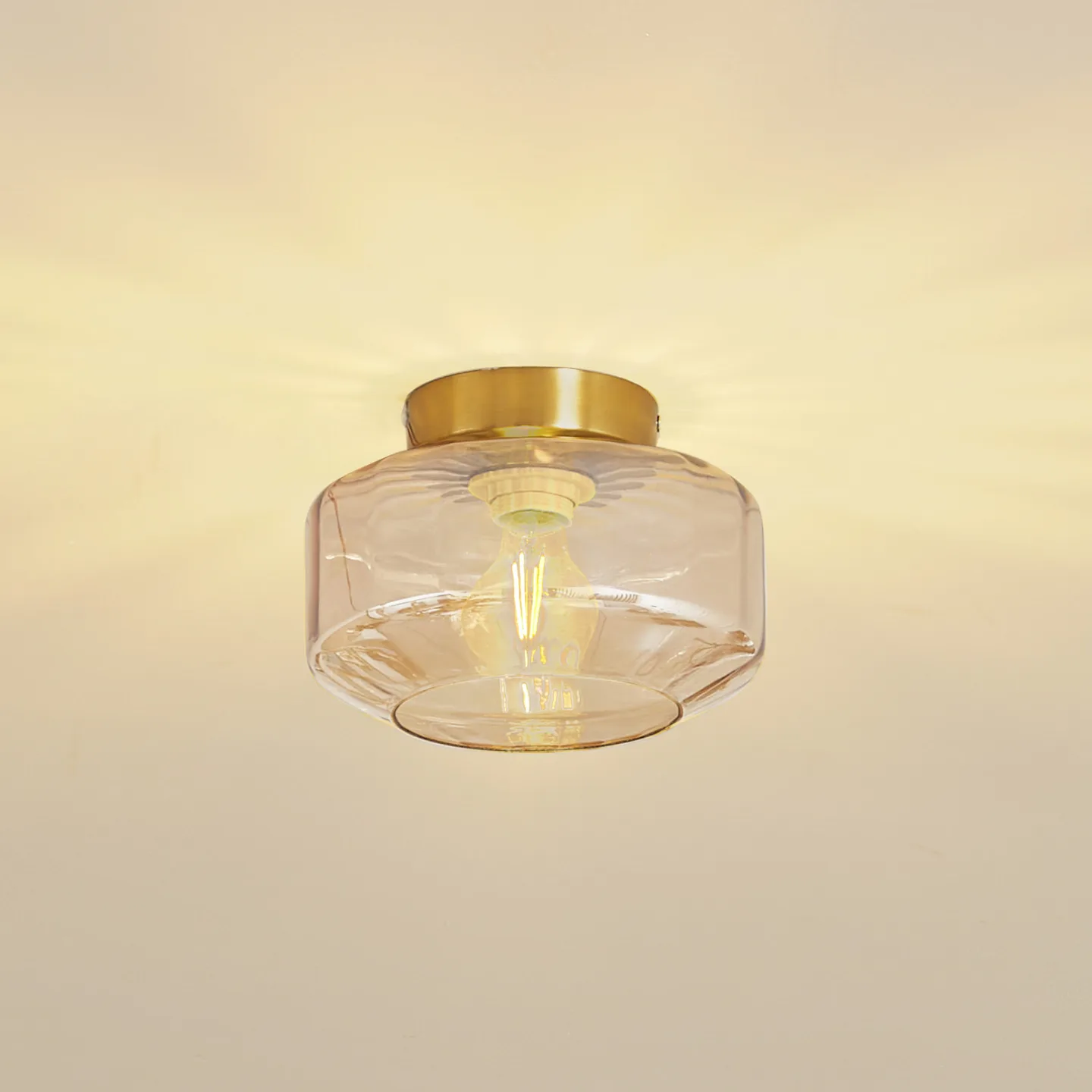 Hildur Deckenleuchte amber Ø 22 cm Glas - Lindby - Esszimmer - Einflammig