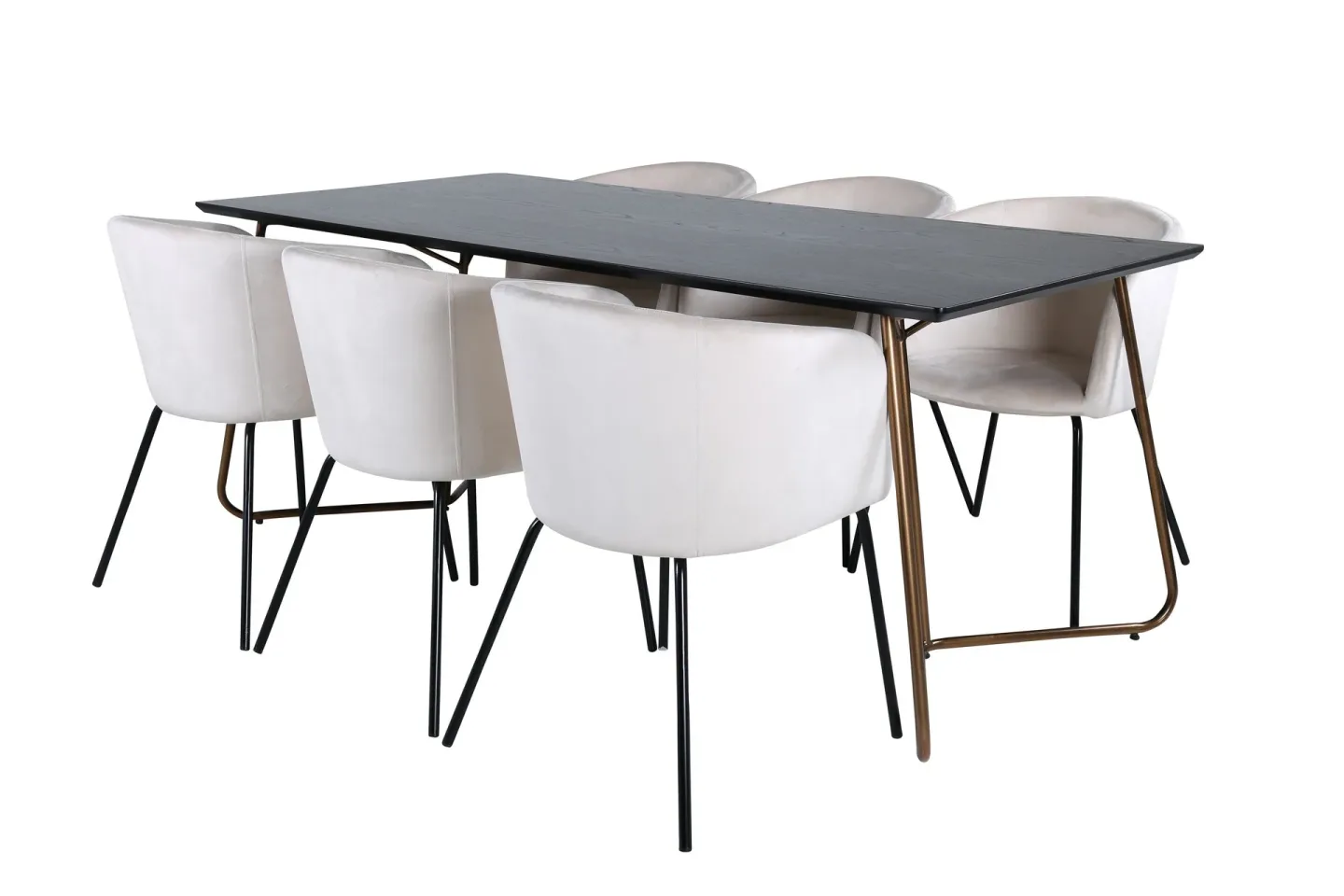Petra Matgrupp 190 cm Rektangulär med 6 Berit stolar - Beige