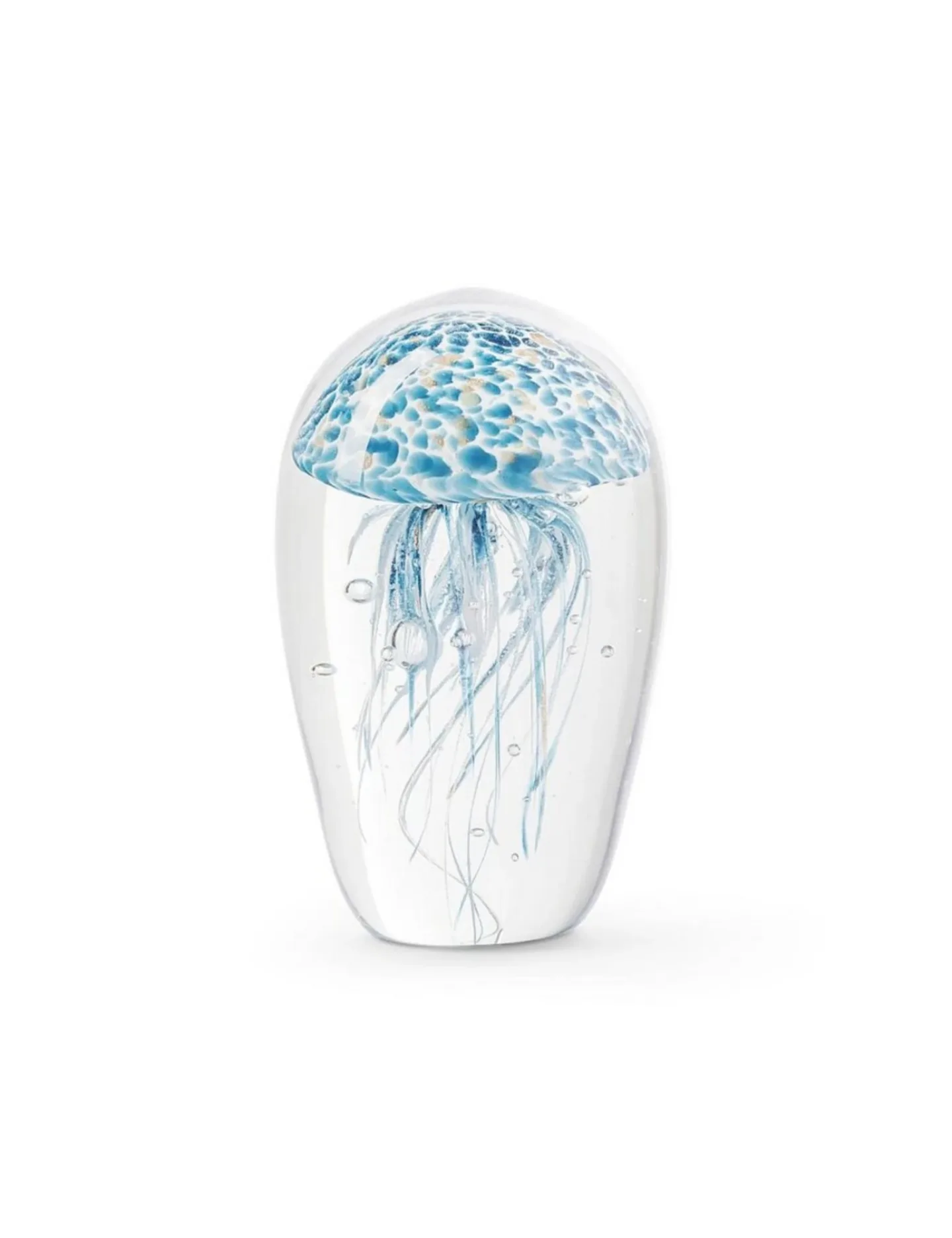 Abhika Briefbeschwerer Jellyfish in Glas Blau H: 12 cm | Schubiger Möbel