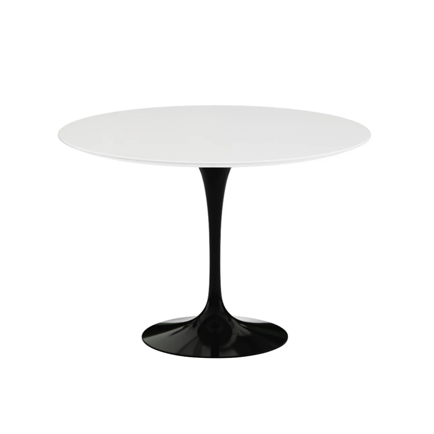 Knoll - Saarinen Round Table For Outdoor, Rund, Ø 107 cm, Svart underrede - Matbord utomhus - Eero Saarinen - Vit - Metall/Sten