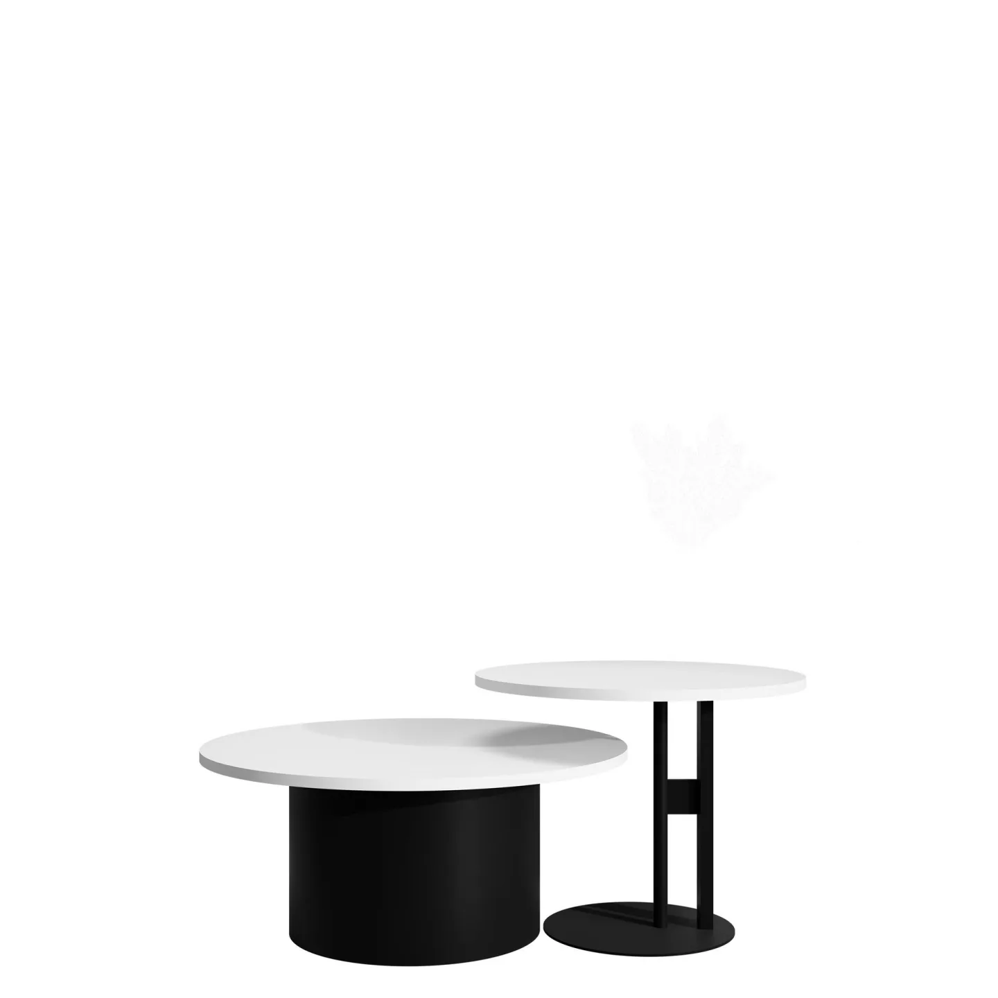 Lorvyn Satsbord rund 58/75 cm - Vit, svart