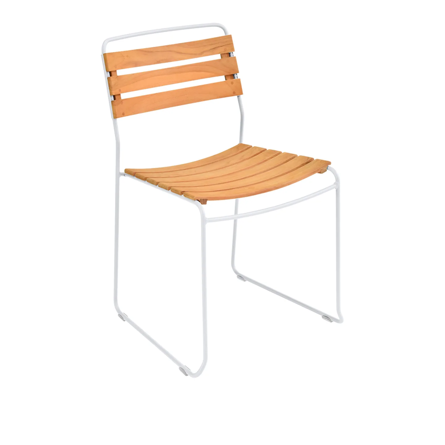 Fermob - Surprising Teak Chair - Cotton White - Matstolar utomhus - Harald Guggenbichler - Vit - Metall/Trä