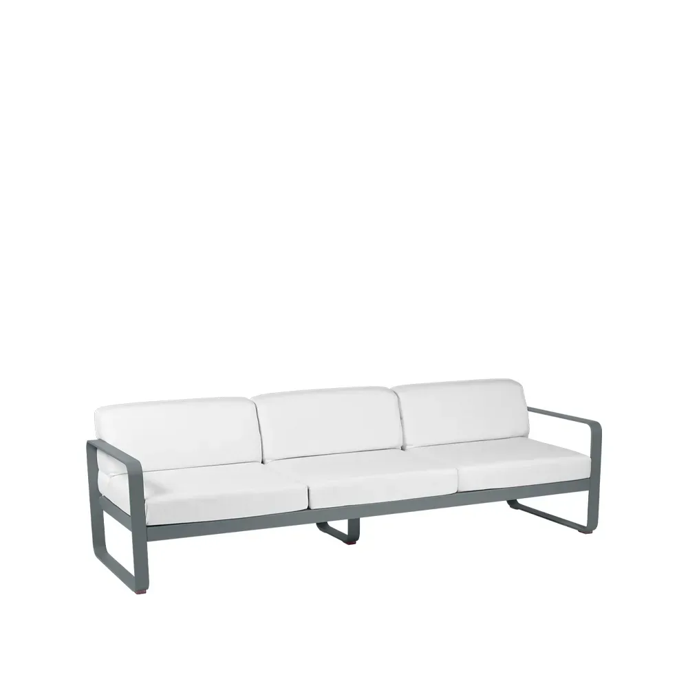 Fermob Bellevie soffa 3-sits Storm grey (grå), off-white dyna