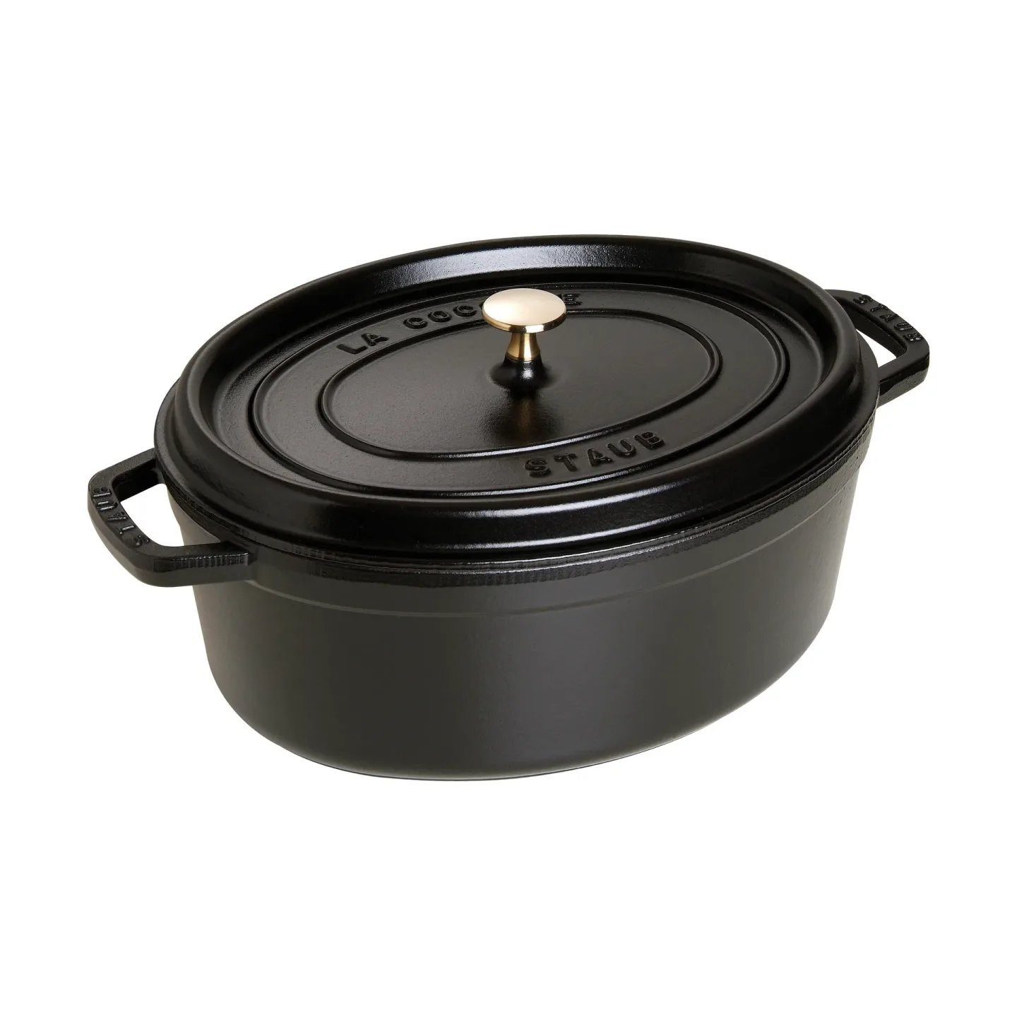 STAUB Staub La Cocotte ovaler Topf Gusseisen 6,7 L. Schwarz