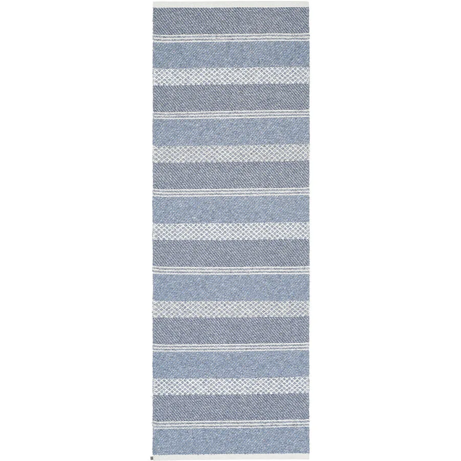 HORREDSMATTAN Teppich Sia blue Streifen Mischgewebe 150 x 210 cm