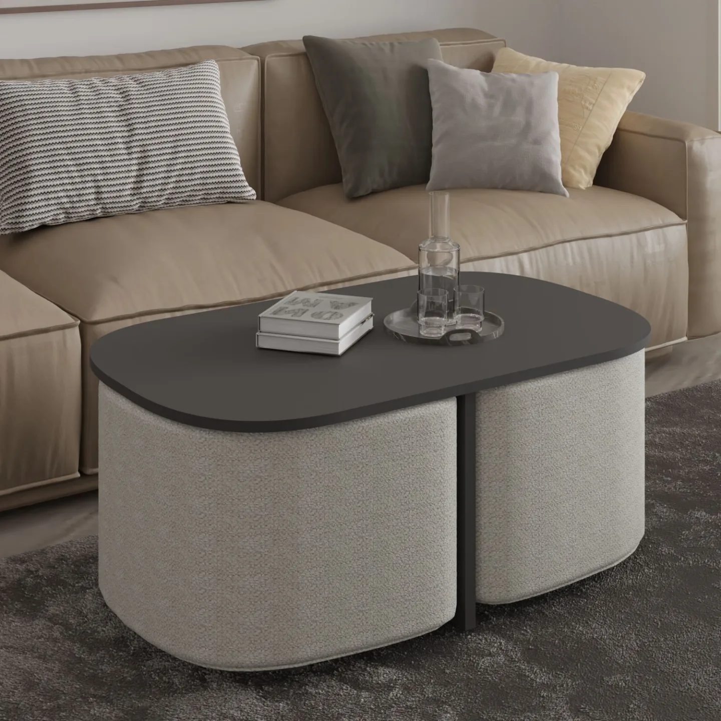 Hu Soffbordsset 90x42,9x45 cm - Antracit