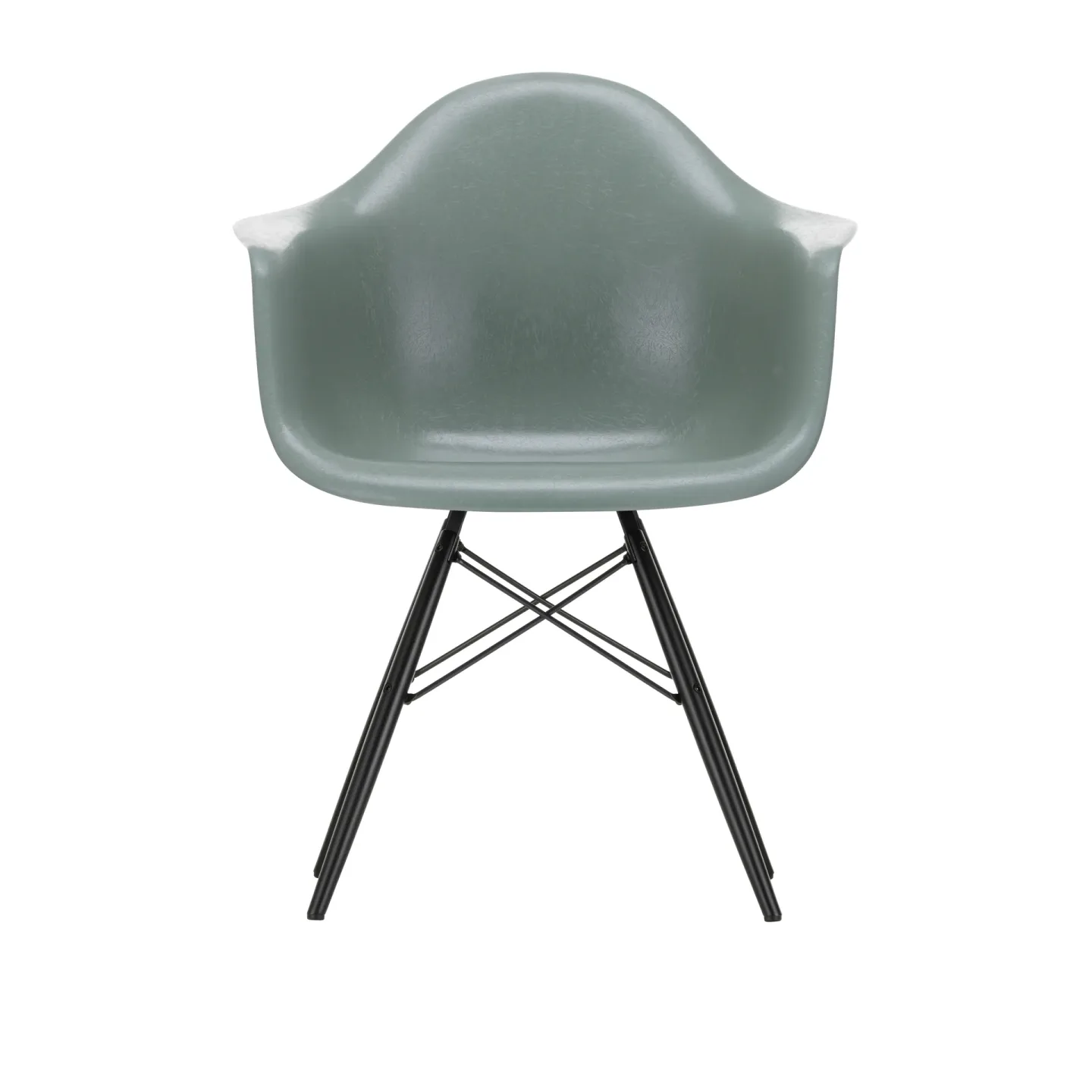 Vitra Eames Fiberglass Armchair DAW karmstol Sea foam green-black maple