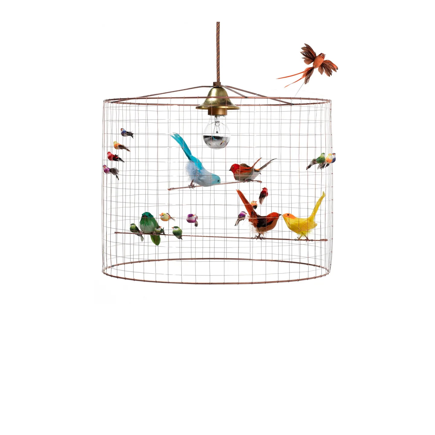Challieres - Suspension Petite Voliere, Excl. Max 40W E27 - Pendellampor - Mathieu Challieres - Koppar