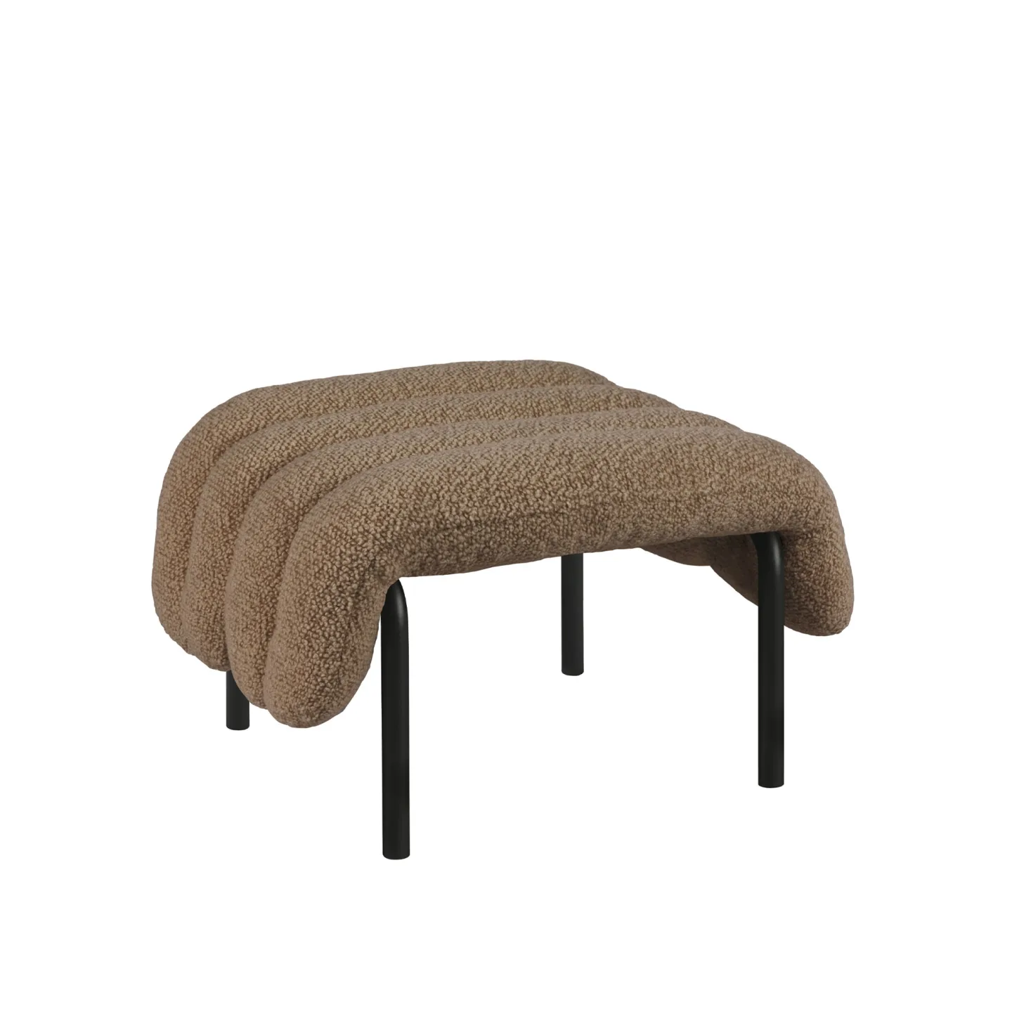 HEM - Puffy Ottoman - Sawdust/Black Grey - Fotpallar - Faye Toogood - Beige,Svart - Bomull/Naturmaterial/Metall/Syntetiskt/Skum/Plast