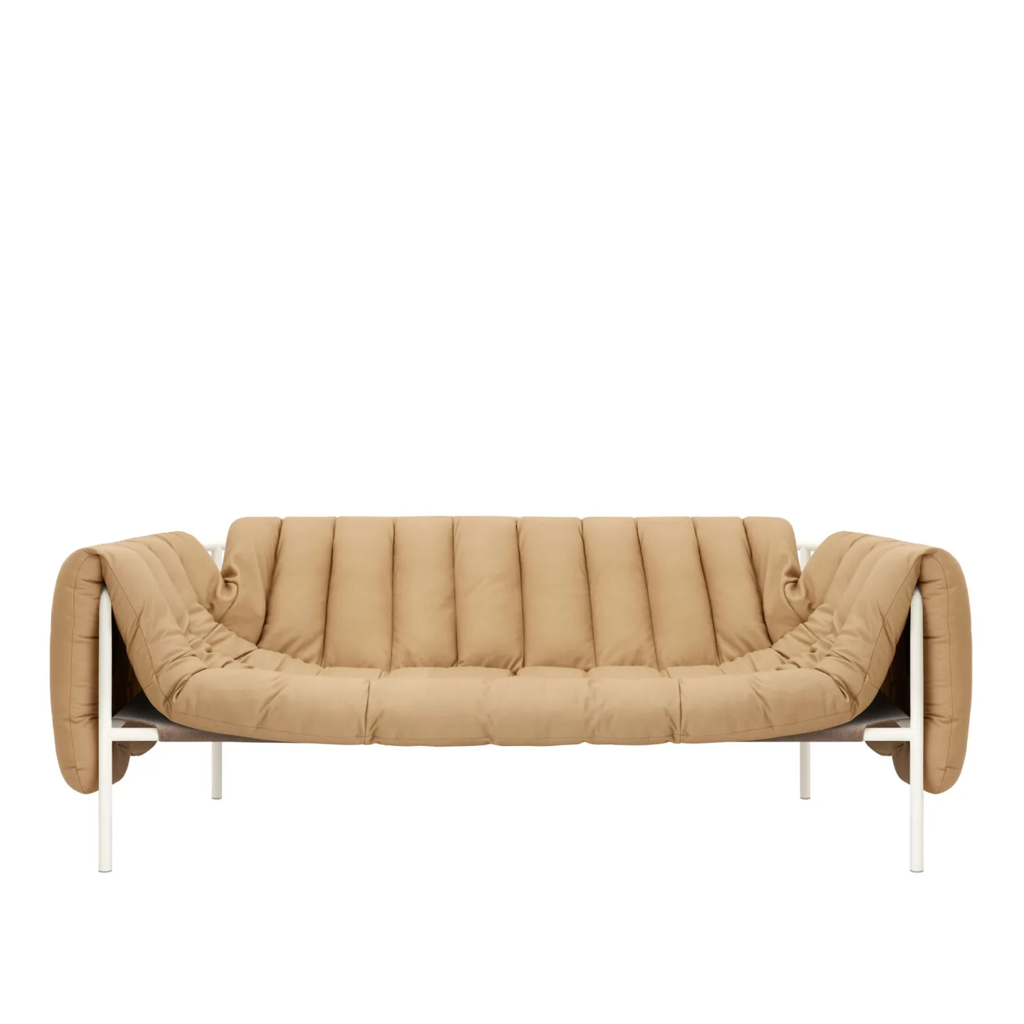 HEM - Puffy 2.5-seater Sofa Sand Leather/Cream - Soffor - Flerfärgad - Läder/Metall