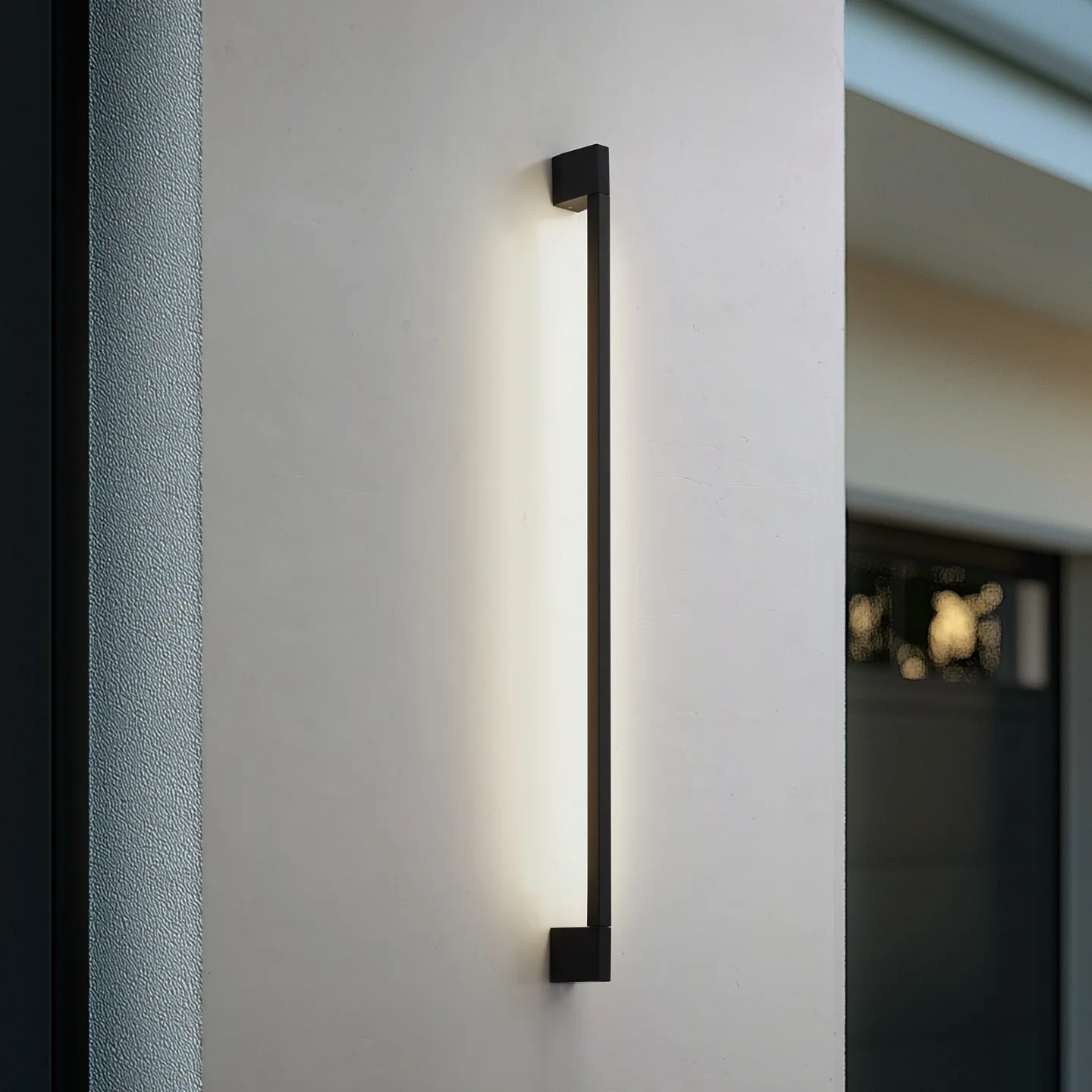 Neano LED-Wandleuchte, 120cm, schwarz, Metall, IP54 - Lindby - Balkon - Modern - Aluminium - Bündig