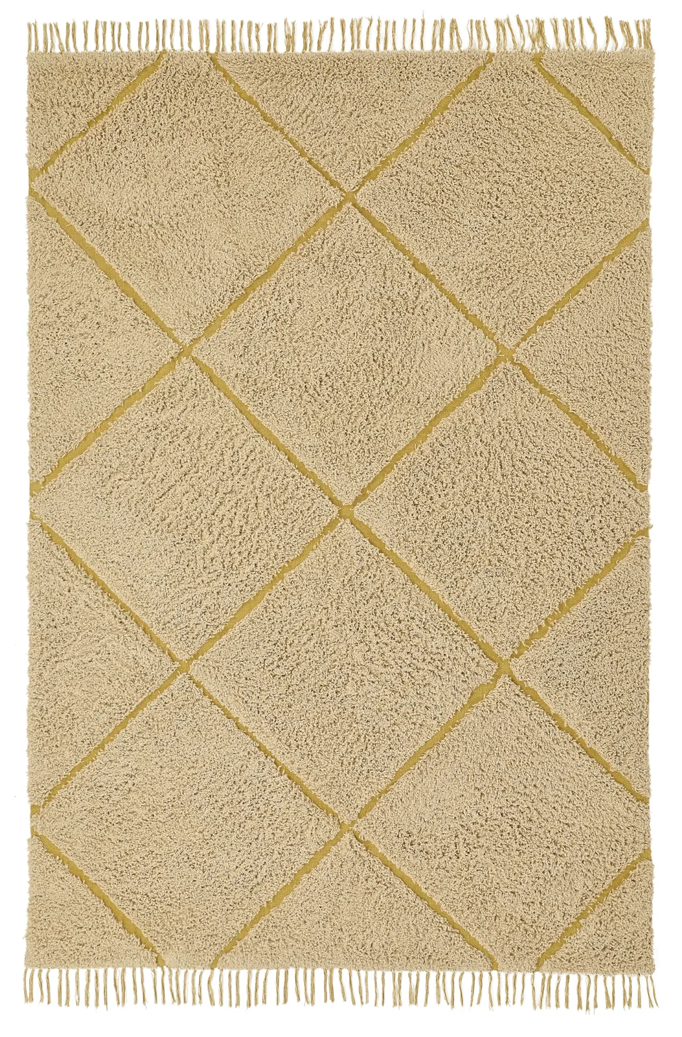 Ryetepper - Bellevue Natural Cotton Shaggy (beige/brun) (Størrelse: 80 x 150 cm)