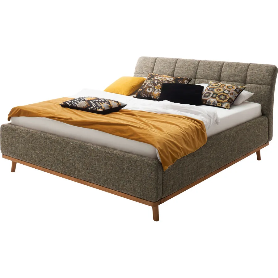 Bett Matero braun Bezug Stoff 160 x 200 cm