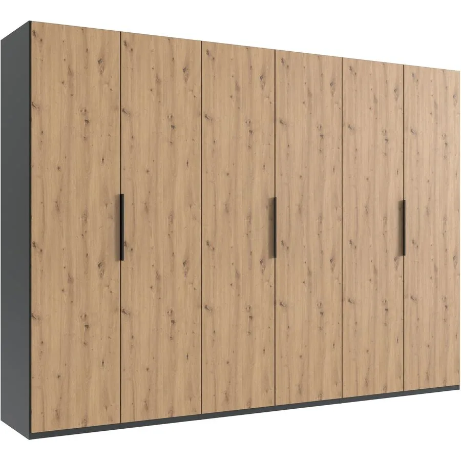 Kleiderschrank Sanko graphit/Eiche Nachbildung Holzwerkstoff B 300 cm
