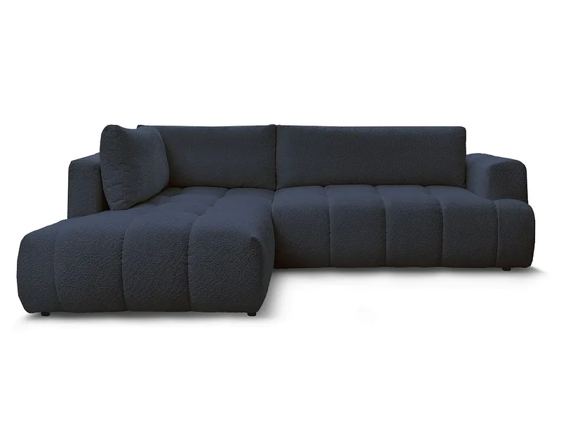 Ecksofa BOBOCHIC FUJI Boucle-Stoff dunkelblau