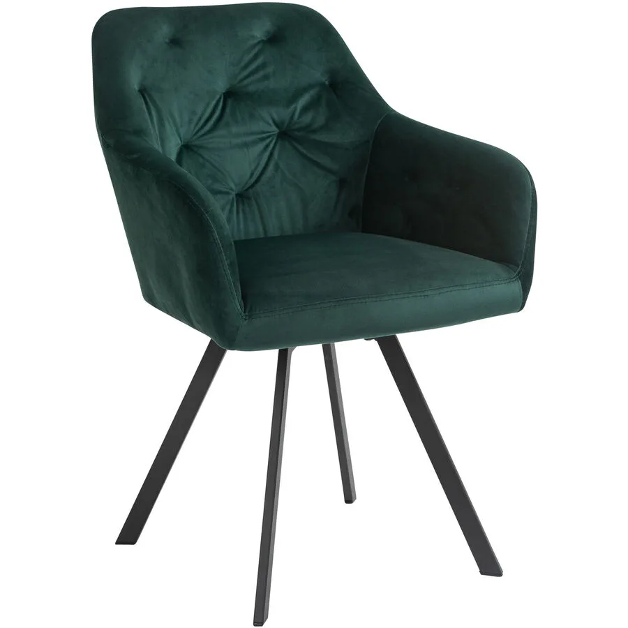 Stuhl Joris tannengrün Samt/Polyester