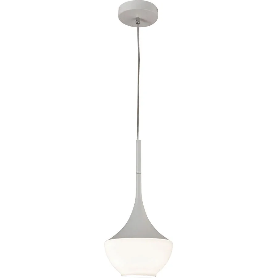 Pendellampe Lindita Weiss Glas/Metall 40.3 cm Höhenverstellbar (manuell) - Material: Metall/Glas