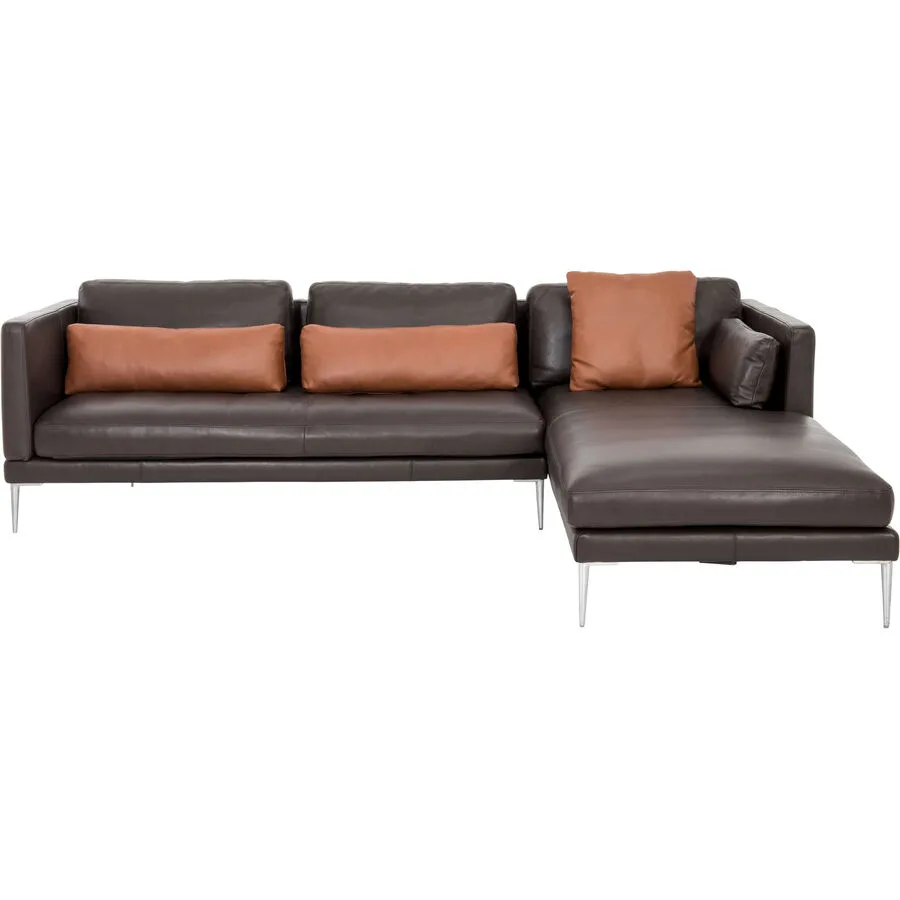 Ecksofa James Braun Leder 360 cm 85 cm