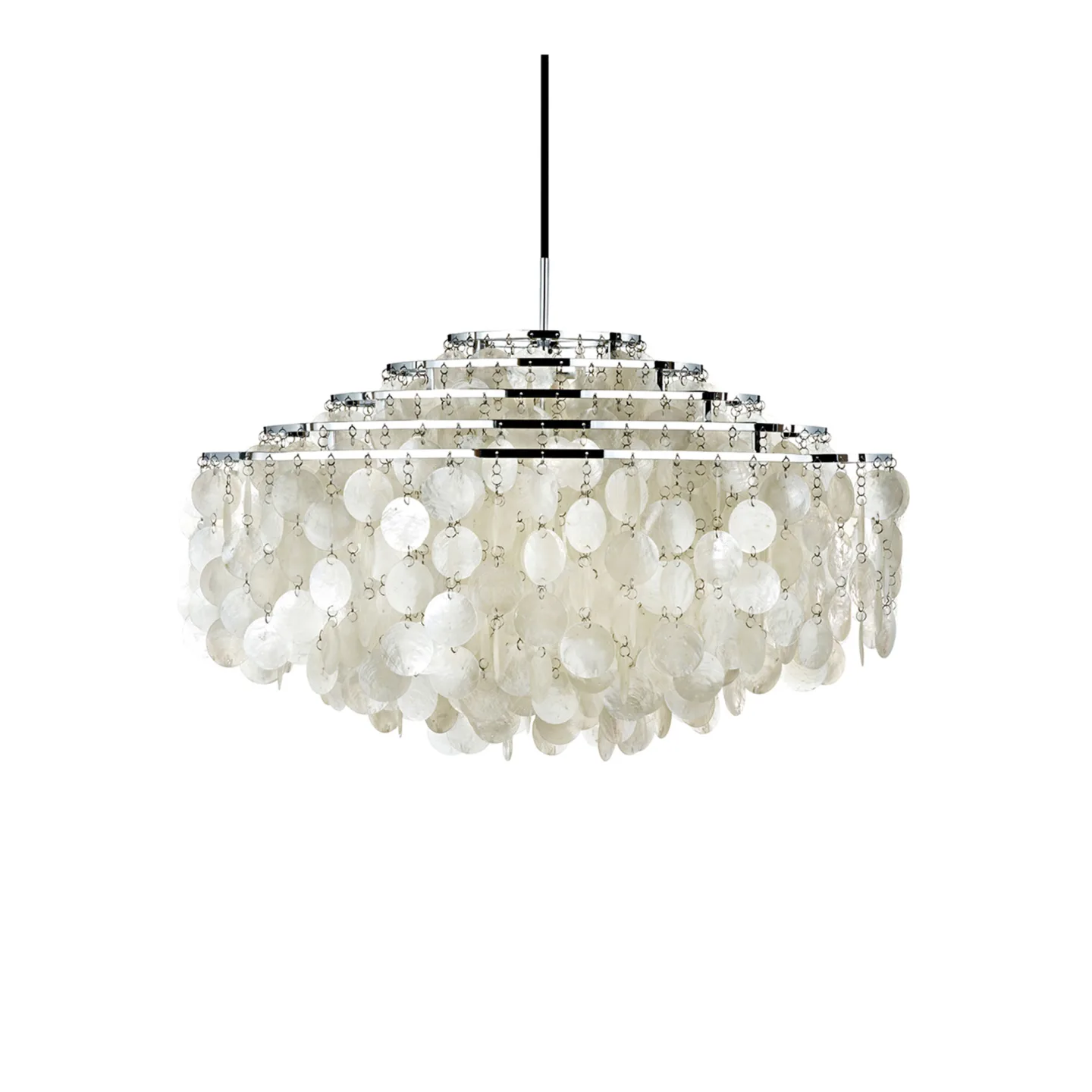 Verpan - Fun 11DM Pendant Lamp Chrome - Pendellampor - Verner Panton - Silver,Beige
