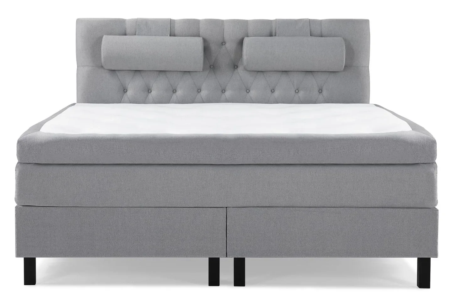 Lucky Komplett Sängpaket 160x200 Polyeter Diamant Sänggavel - Nackkudde Stor Mellangrå