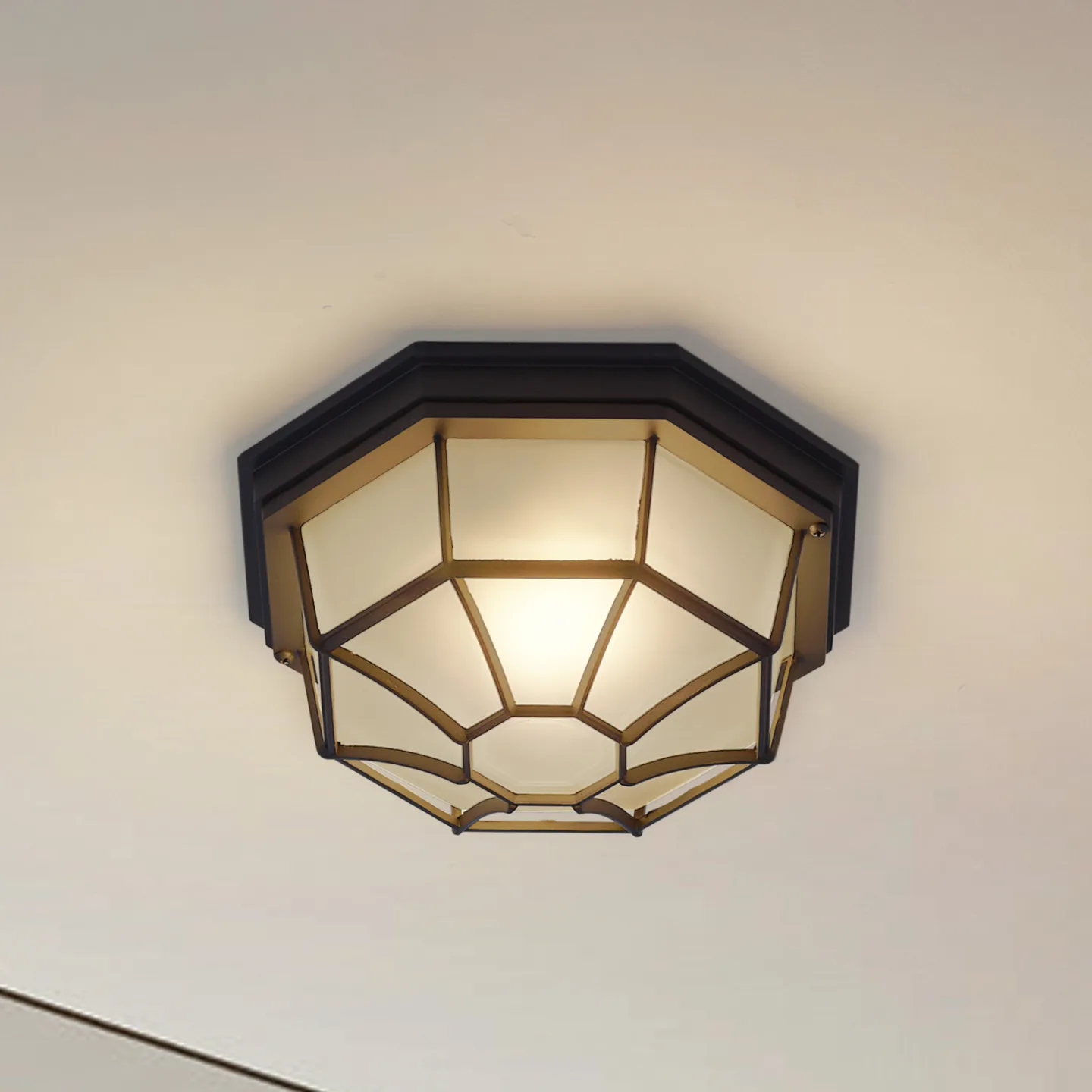 Idril Außendeckenleuchte, Ø 26,5 cm, Metall, anthrazit - Lindby - Balkon - Modern - Aluminium - Bündig