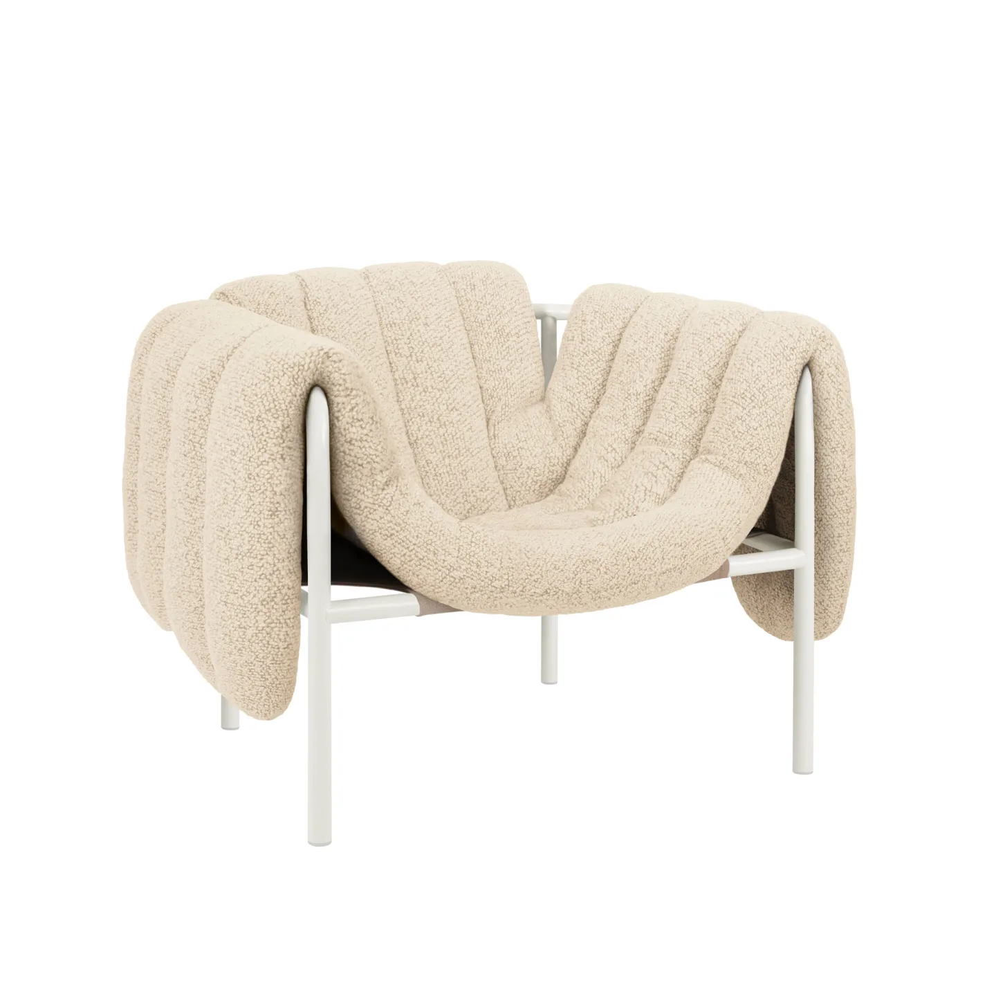 HEM - Puffy Lounge Chair - Eggshell/Cream - Fåtöljer - Faye Toogood - Beige - Bomull/Naturmaterial/Metall/Syntetiskt/Skum/Plast