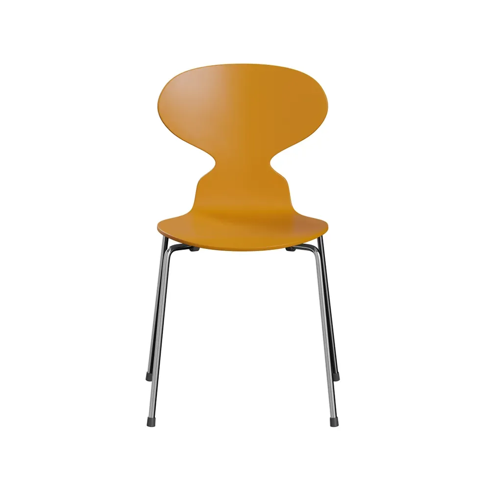 Fritz Hansen Myran 3101 stol burnt yellow, lackad, kromat stålstativ
