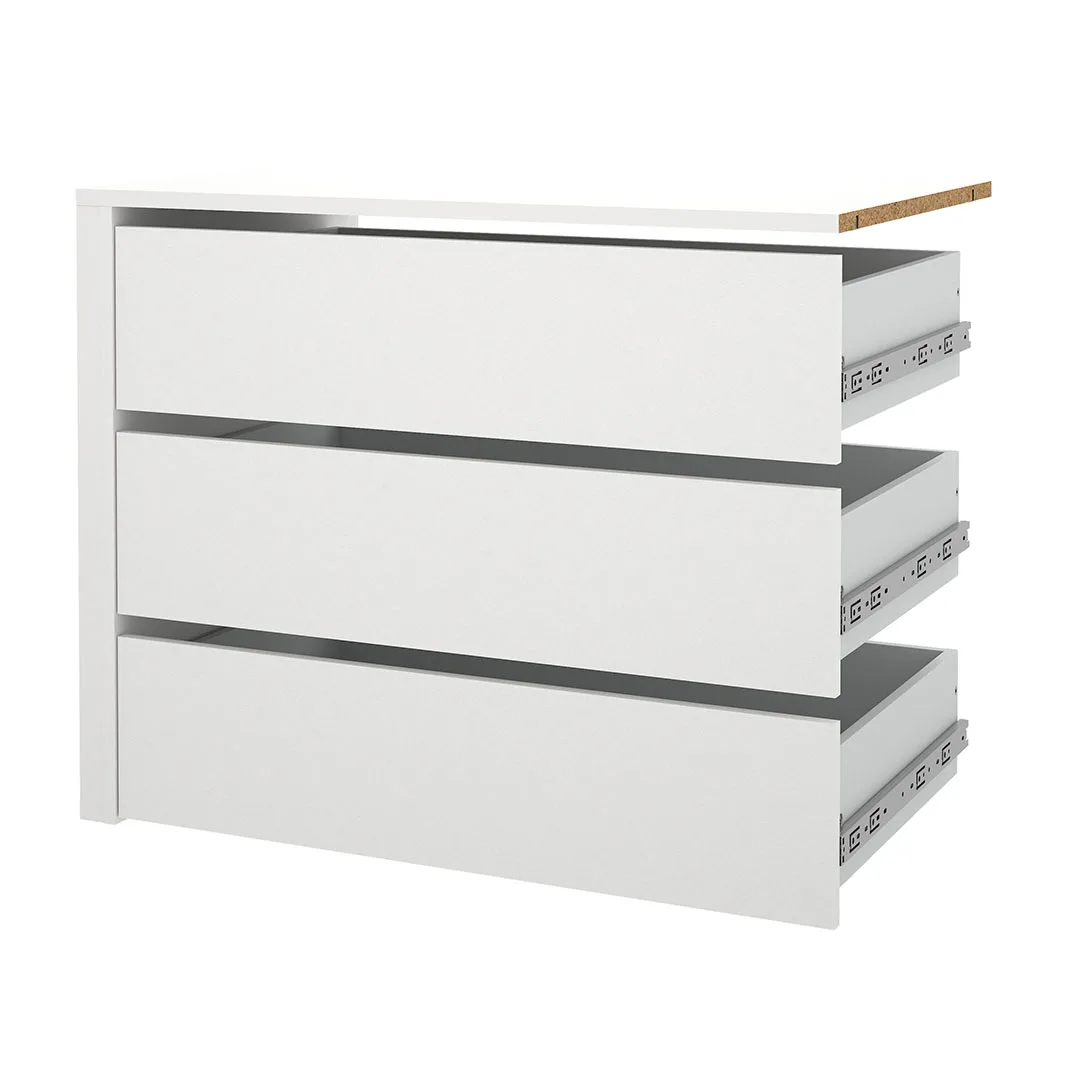 Catania Schubladeneinsatz 3 Schubladen 87 cm bis 180 cm Kleiderschrank weiß