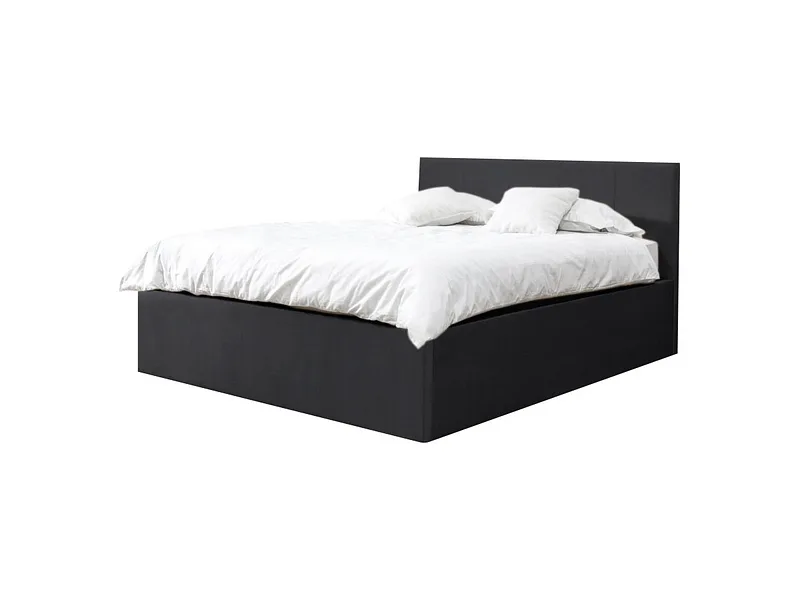 Kastenbett BOBOCHIC VIVARA 160x200cm stoff dunkelgrau