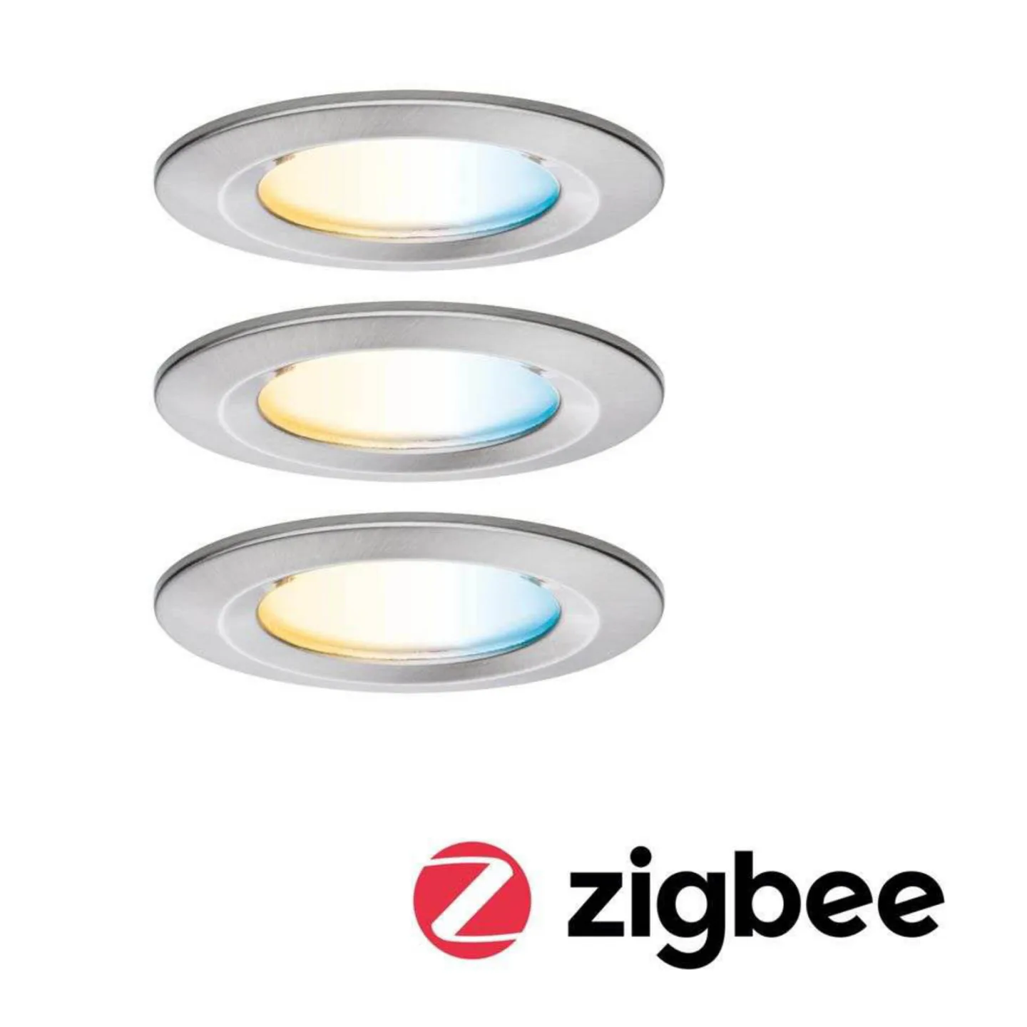 Nova Coin Smart Einbaulampe eisen Ø 7,8cm CCT 3er - Paulmann - Wohnzimmer - Aluminium