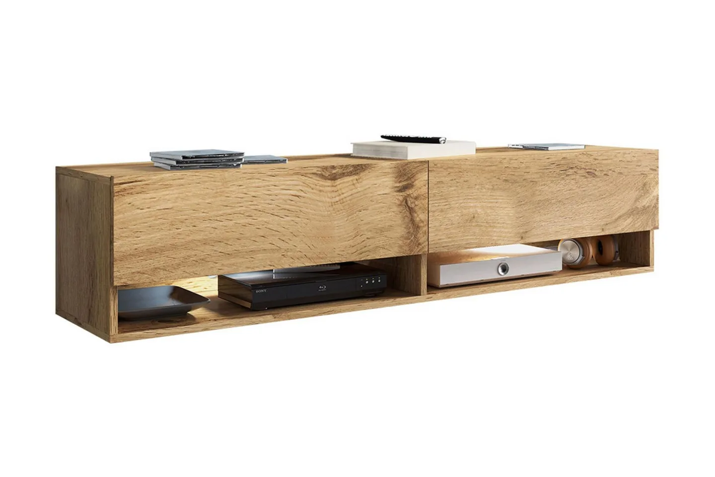 Brya TV-bänk 140x31x30 cm - Beige/Vit