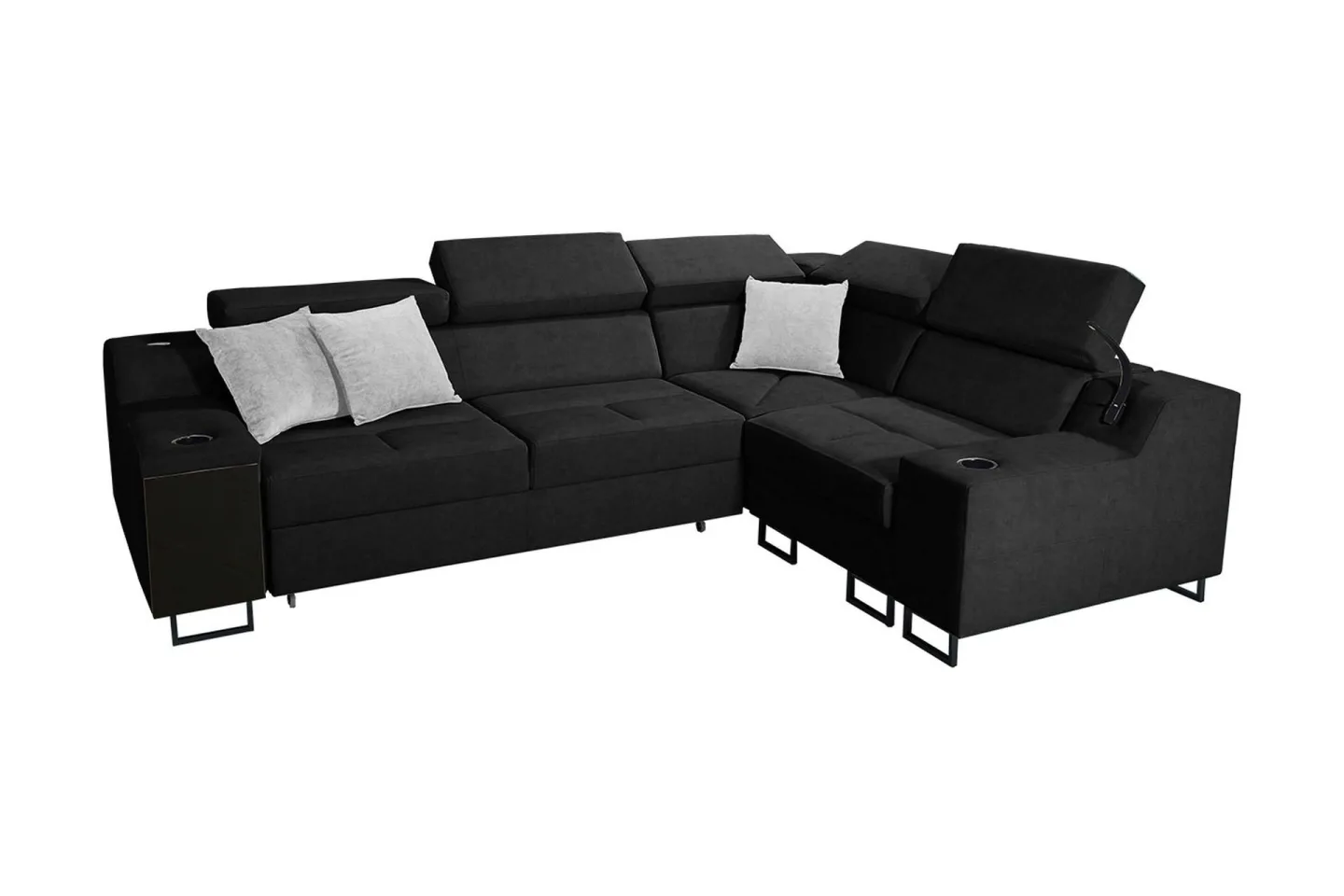 Seginus Hörnbäddsoffa 4-sits 210x127 - Svart