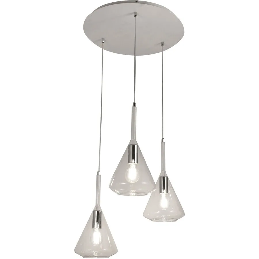 Pendellampe Tulisa Transparent Glas/Metall 52 cm 200 cm - Material: Metall/Glas