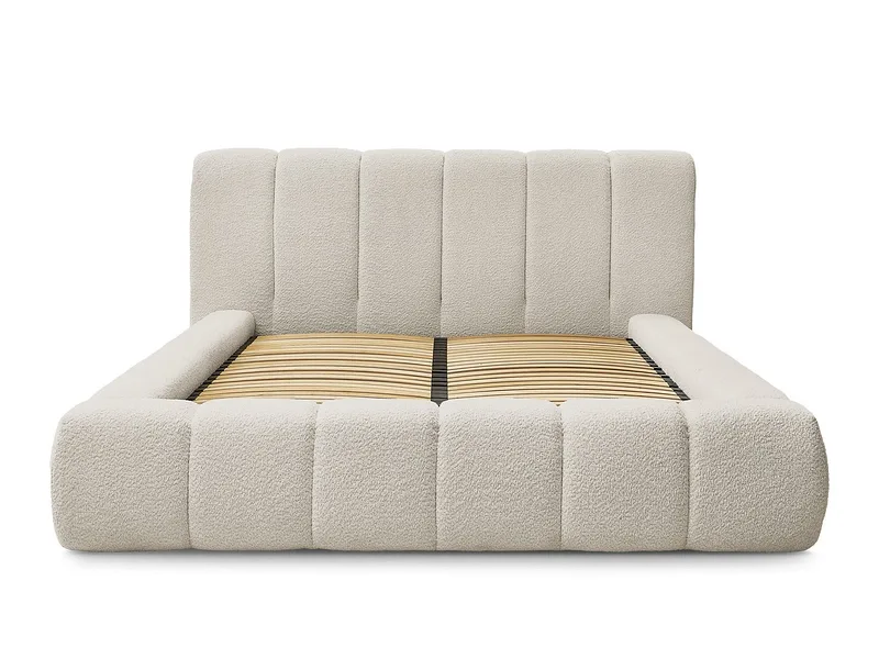 Kastenbett BOBOCHIC DENALI 160x200cm boucle-stoff beige