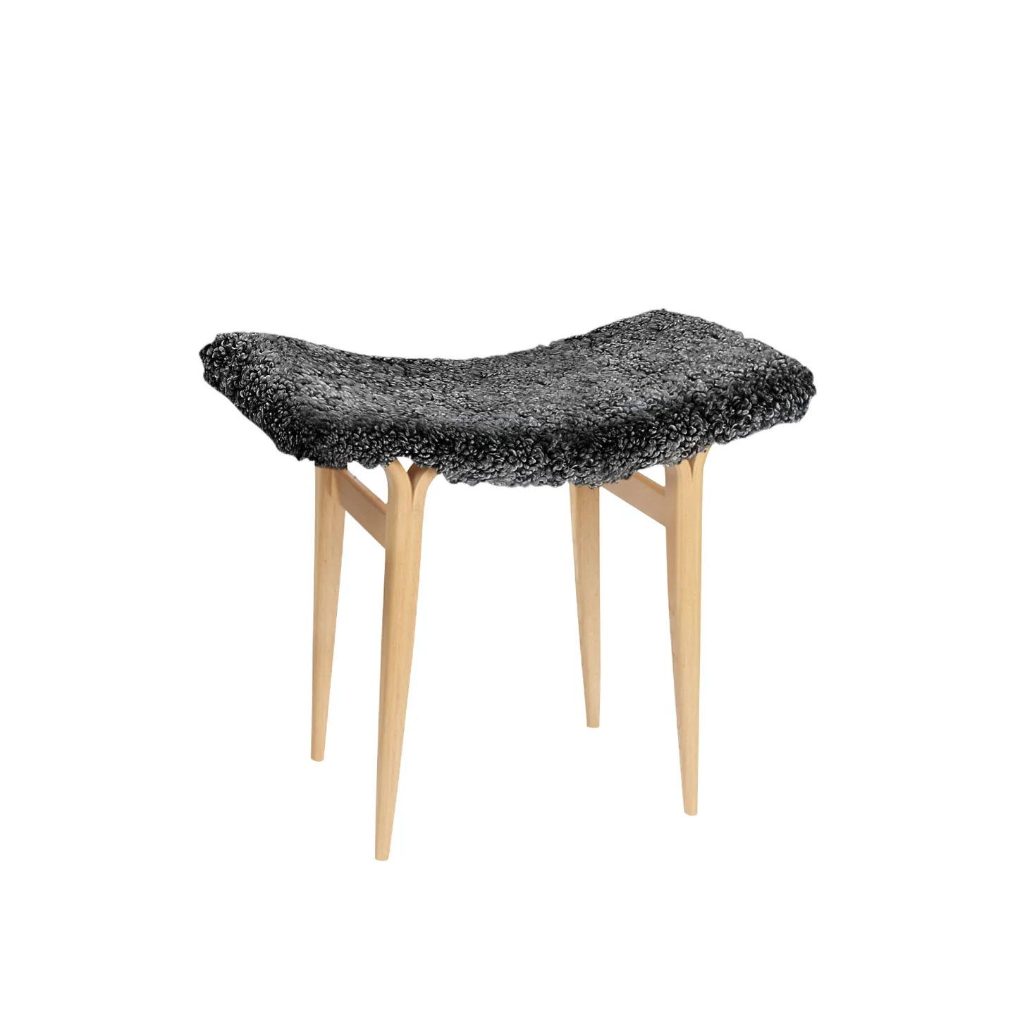 Bruno Mathsson International - Mi 435 Anna - Fårskinn Scandinavian Grey - Pallar - Bruno Mathsson - Grå - Naturmaterial/Trä
