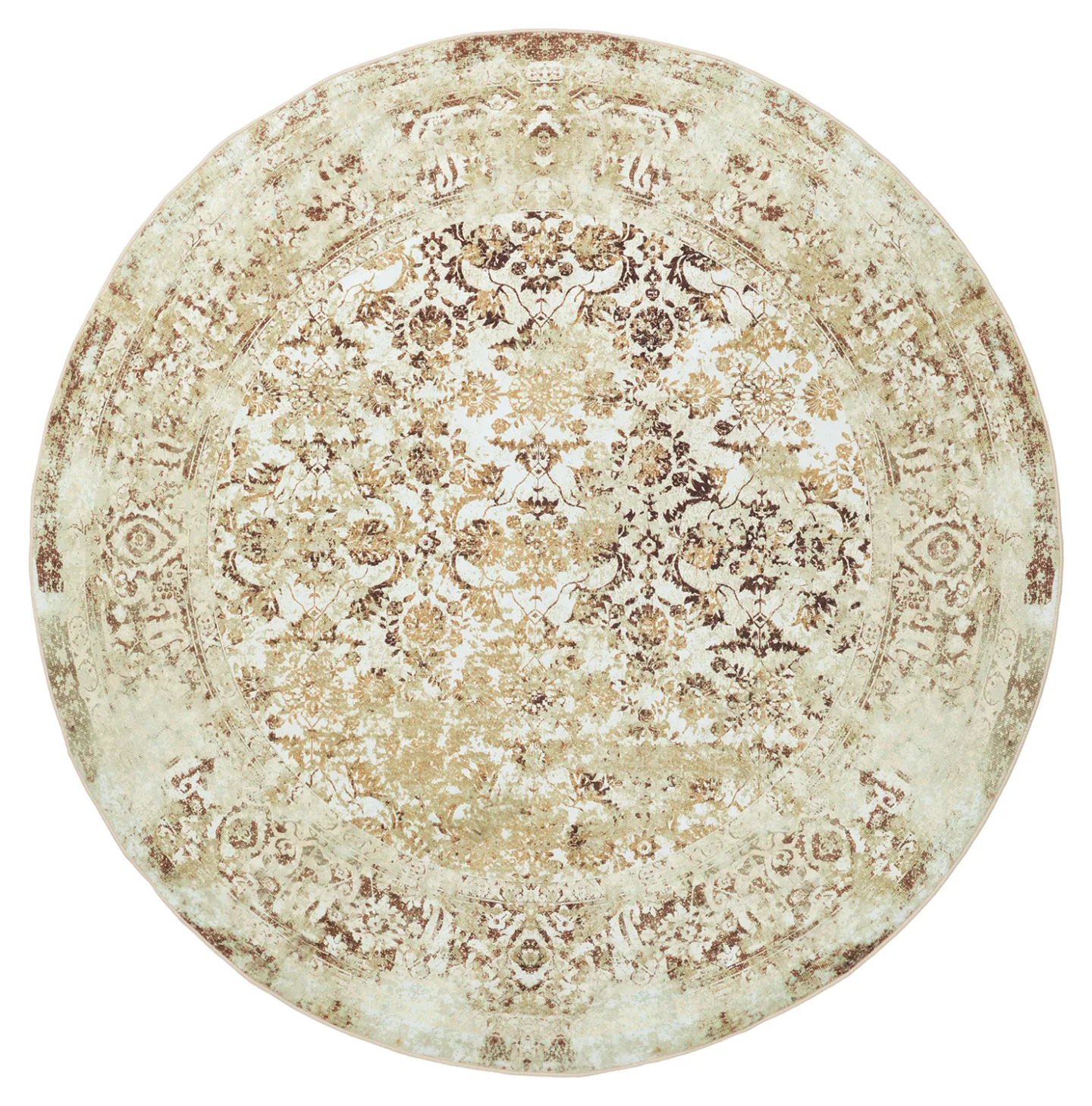Rundt teppe - Denizli (beige) (Størrelse: Ø 240 cm)