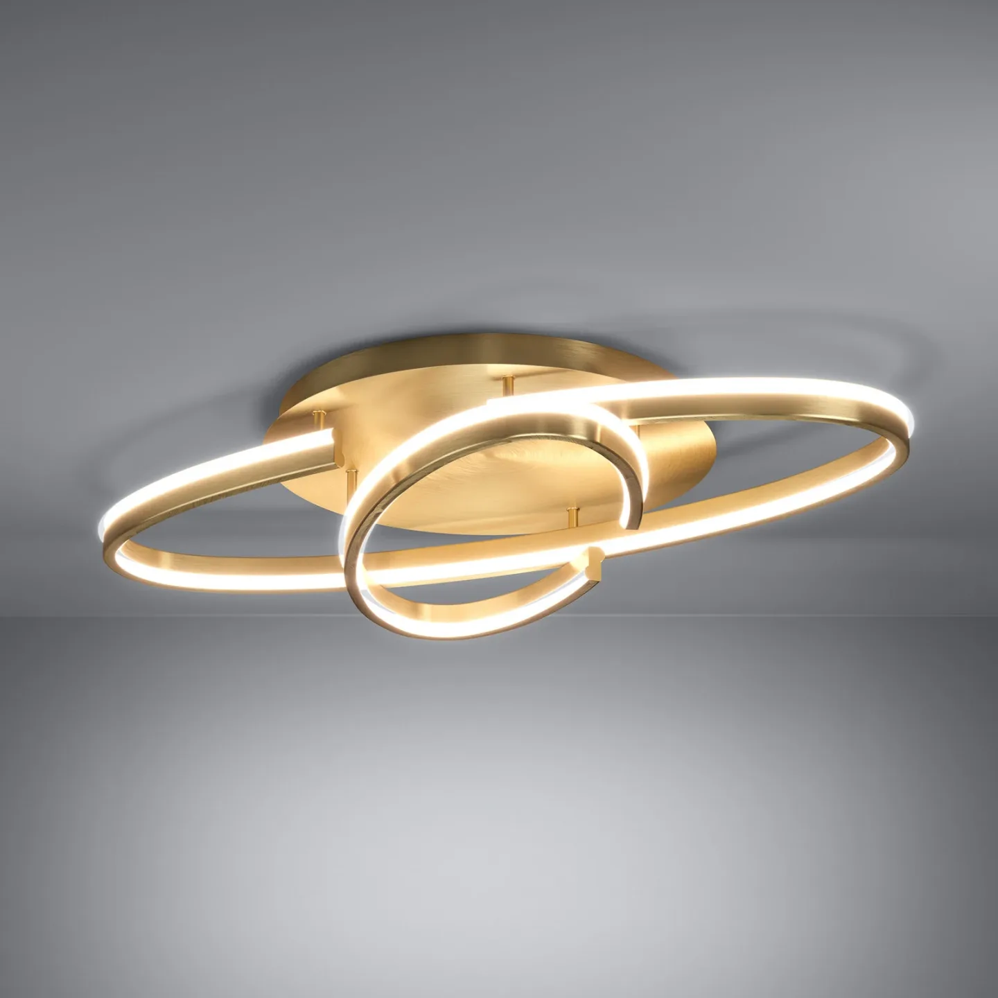 Bogado LED-loftlampe, guld, 75 cm, CCT-dæmpbar – Stars of Light - Stue - Moderne - Metal - Med én lyskilde