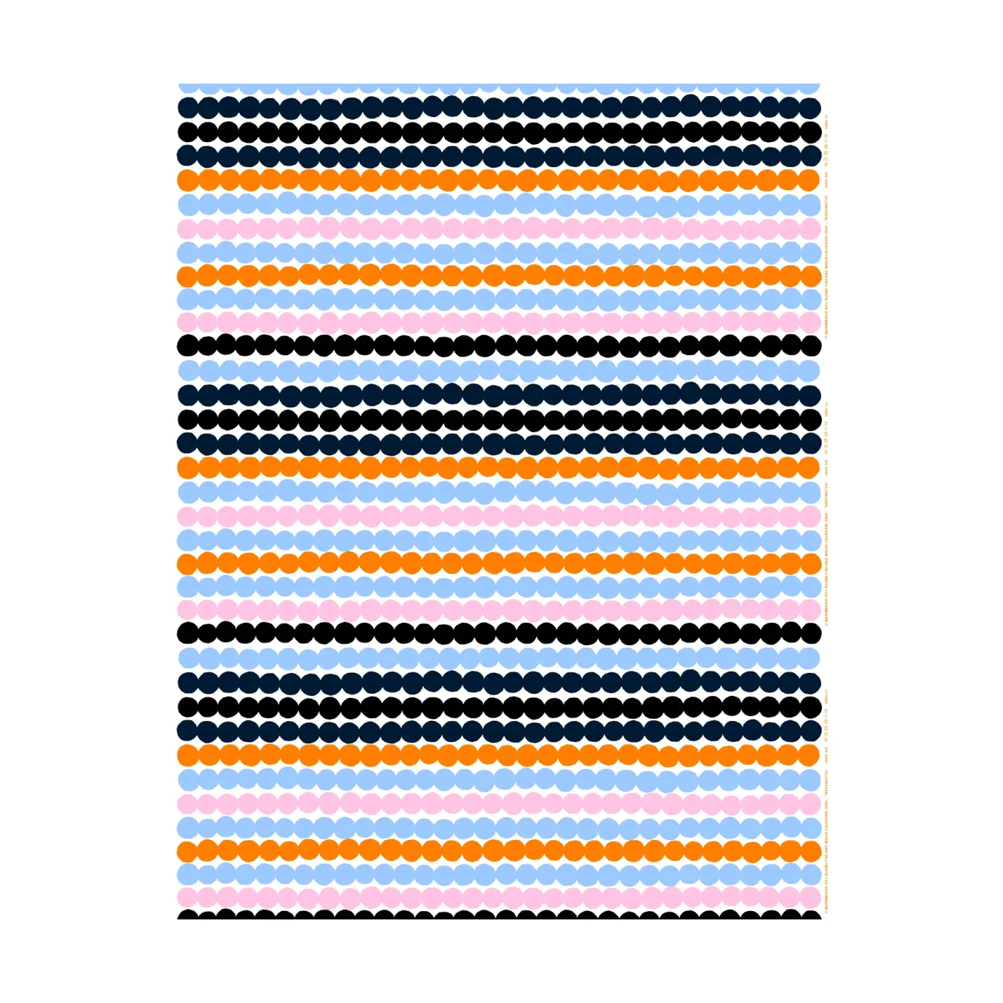 Marimekko Räsymatto Wachstuch White-pink-light blue-black