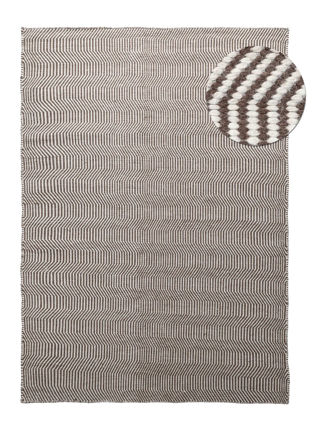 Ullteppe - Larkana (brun/hvit) (Størrelse: 140 x 200 cm)