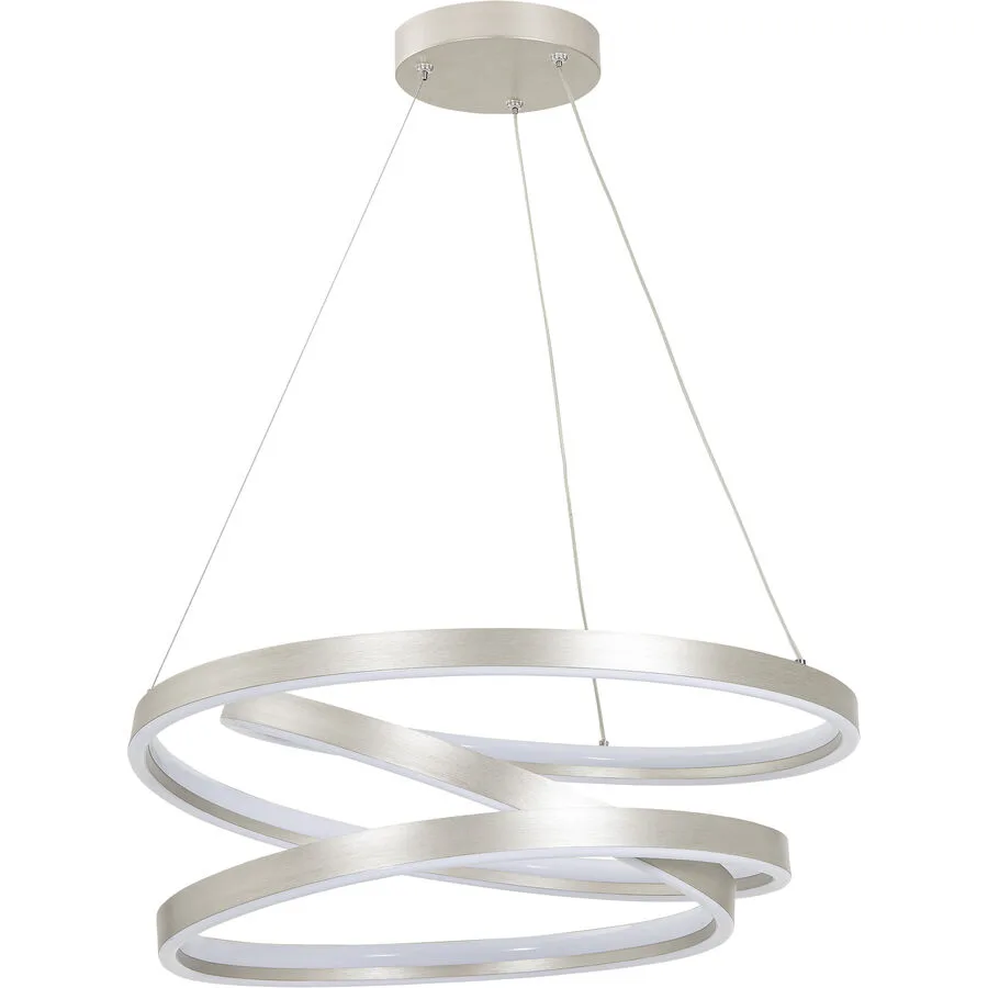 Pendellampe Arade Silber Kunststoff/Metall 60 cm 120 cm - LED - Lichtfarbe: Extra warmweiss - Material: Metall/Kunststoff - Pendellampe- LED