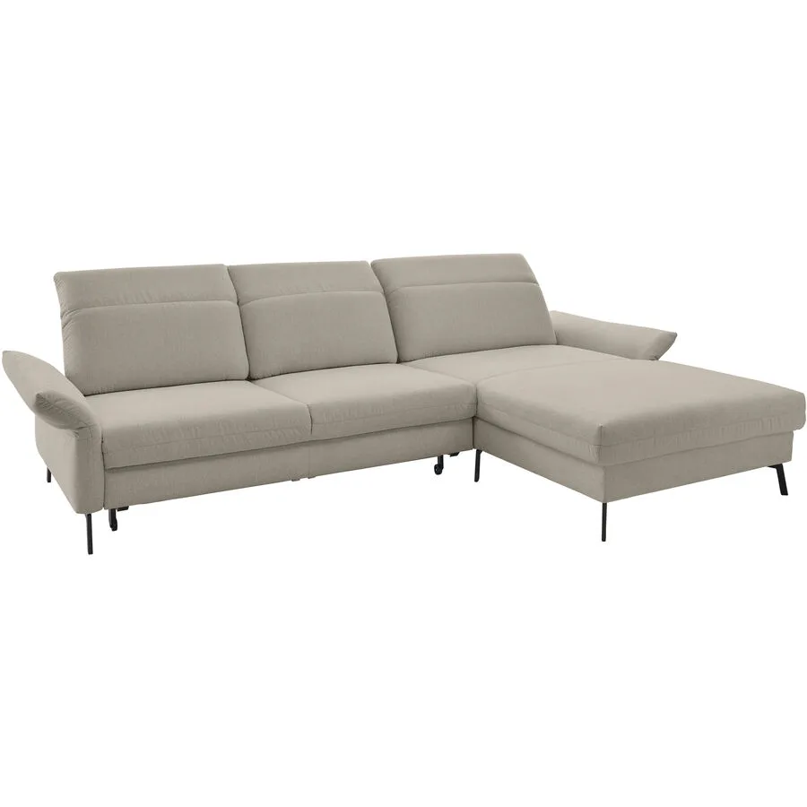 Ecksofa Josephine Rechts Stoff stein B 312 T 222 cm