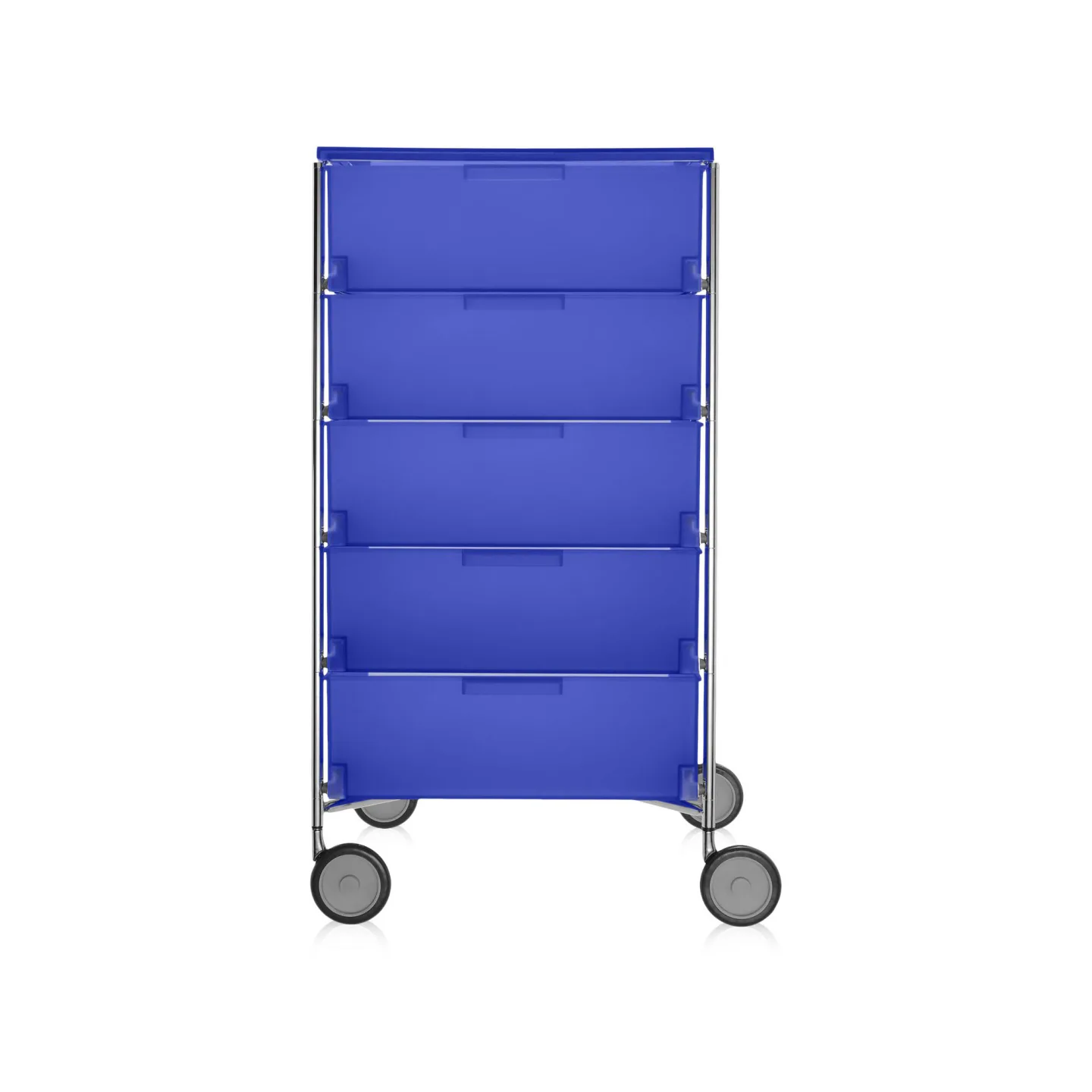 Kartell - Mobil 5 Drawers with Wheels Cobalt Blue - Hurtsar - Atonio Citterio,Oliver Löw - Blå - Metall/Plast