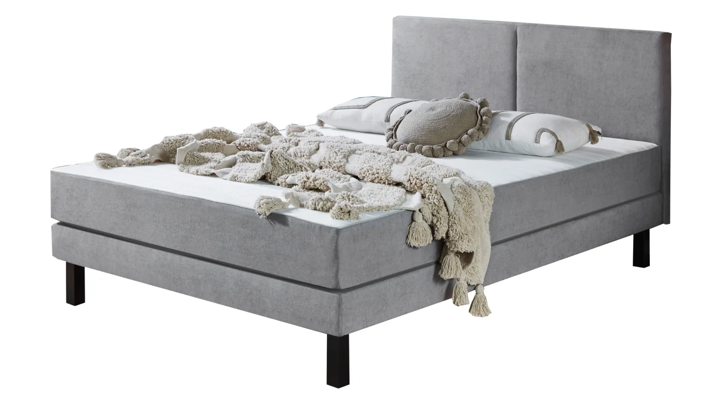Futonbett Polsterbett 140 x 200 cm Matratze H2/H3 grau - TOLEDO