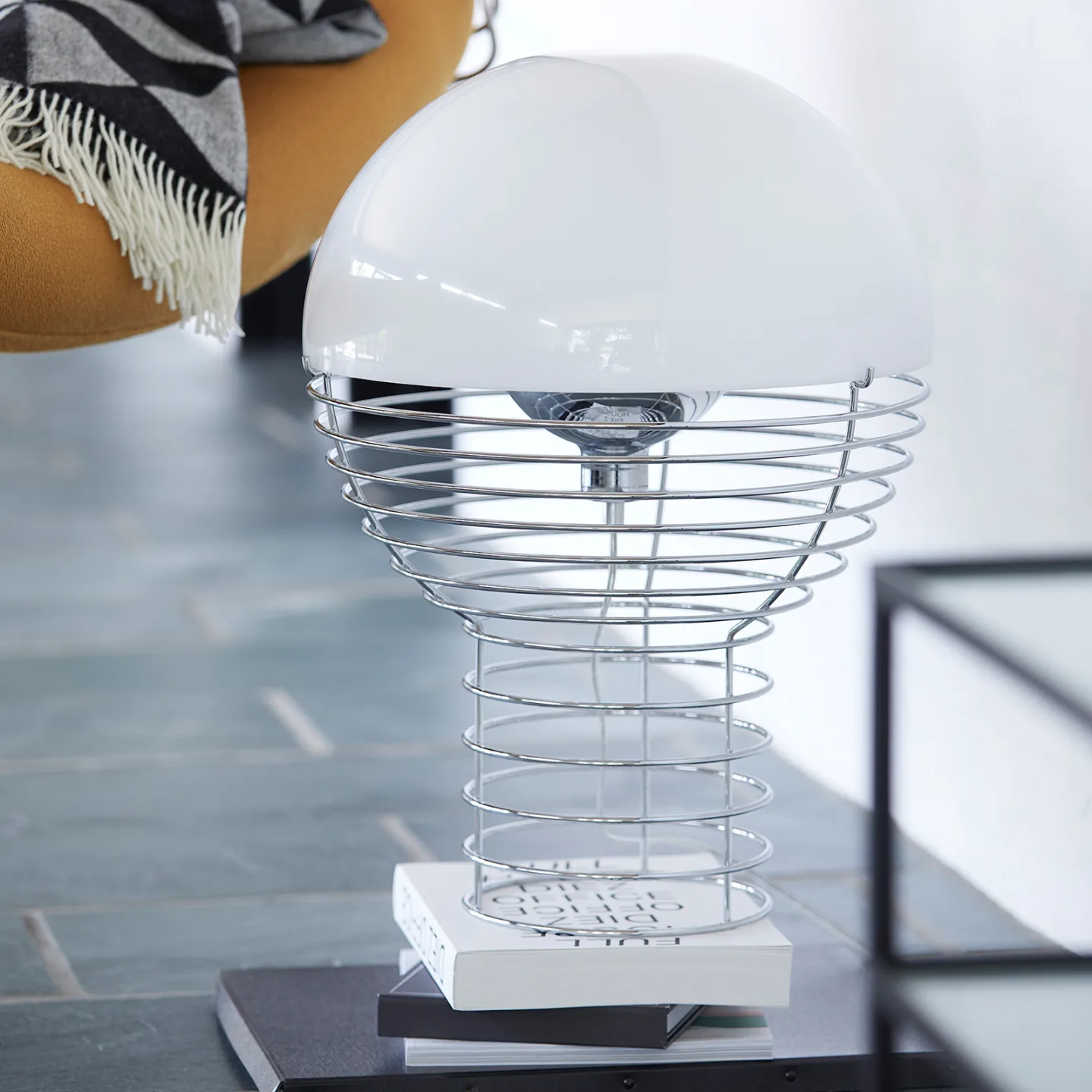 Wire Tischleuchte Ø40 Weiß - Verpan Wire Large - Wohnzimmer - Design - Metall - Einflammig