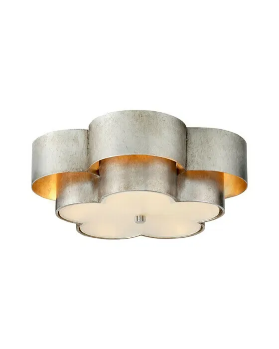 Arabelle Large Flush Mount Burnished Silver Leaf