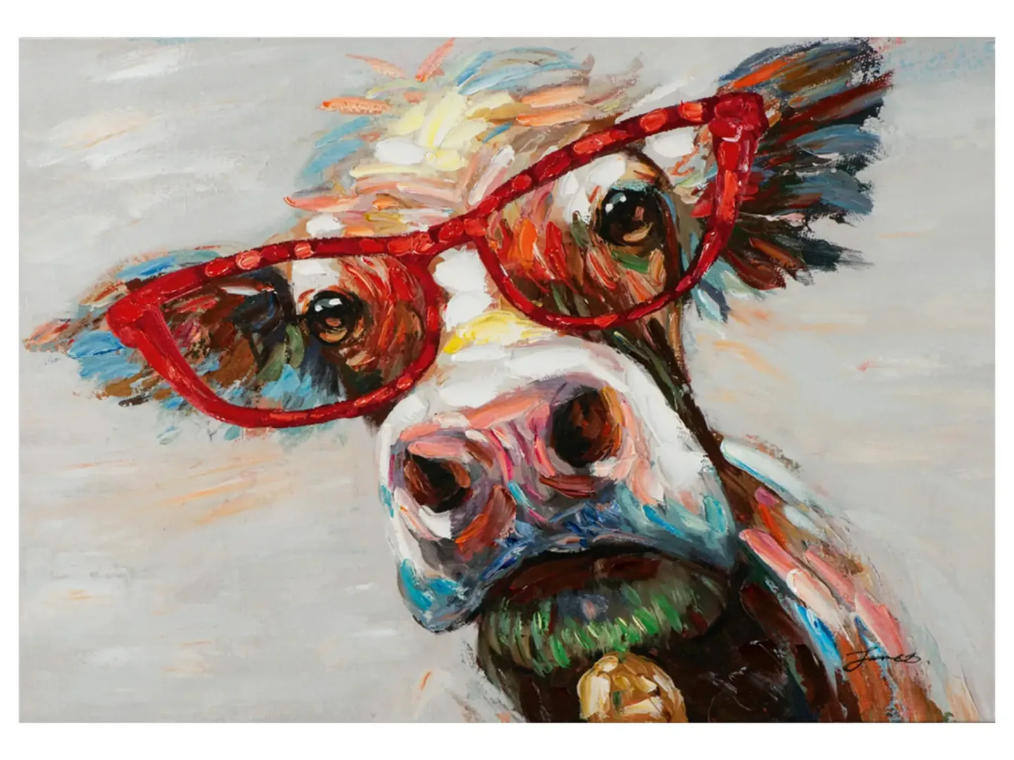 image LAND Bild Bunte Kuh mit Brille | Schubiger Möbel
