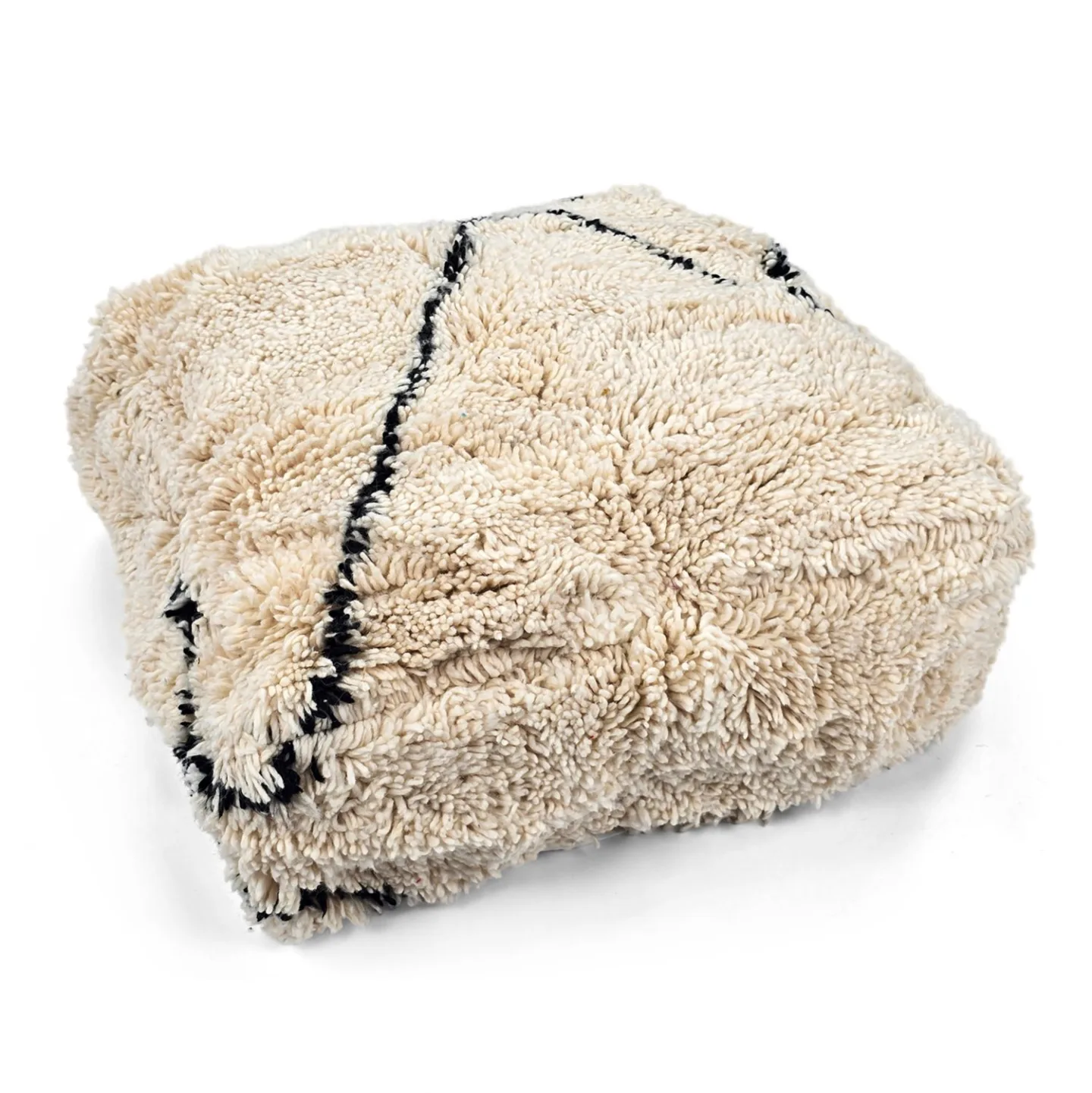 Sittepuff - Marokkansk Beni Ourain 036 (Størrelse: 60 x 60 cm)
